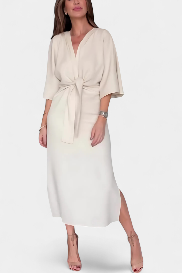 Leontine – Kleid mit Bindung und Kimonoärmeln