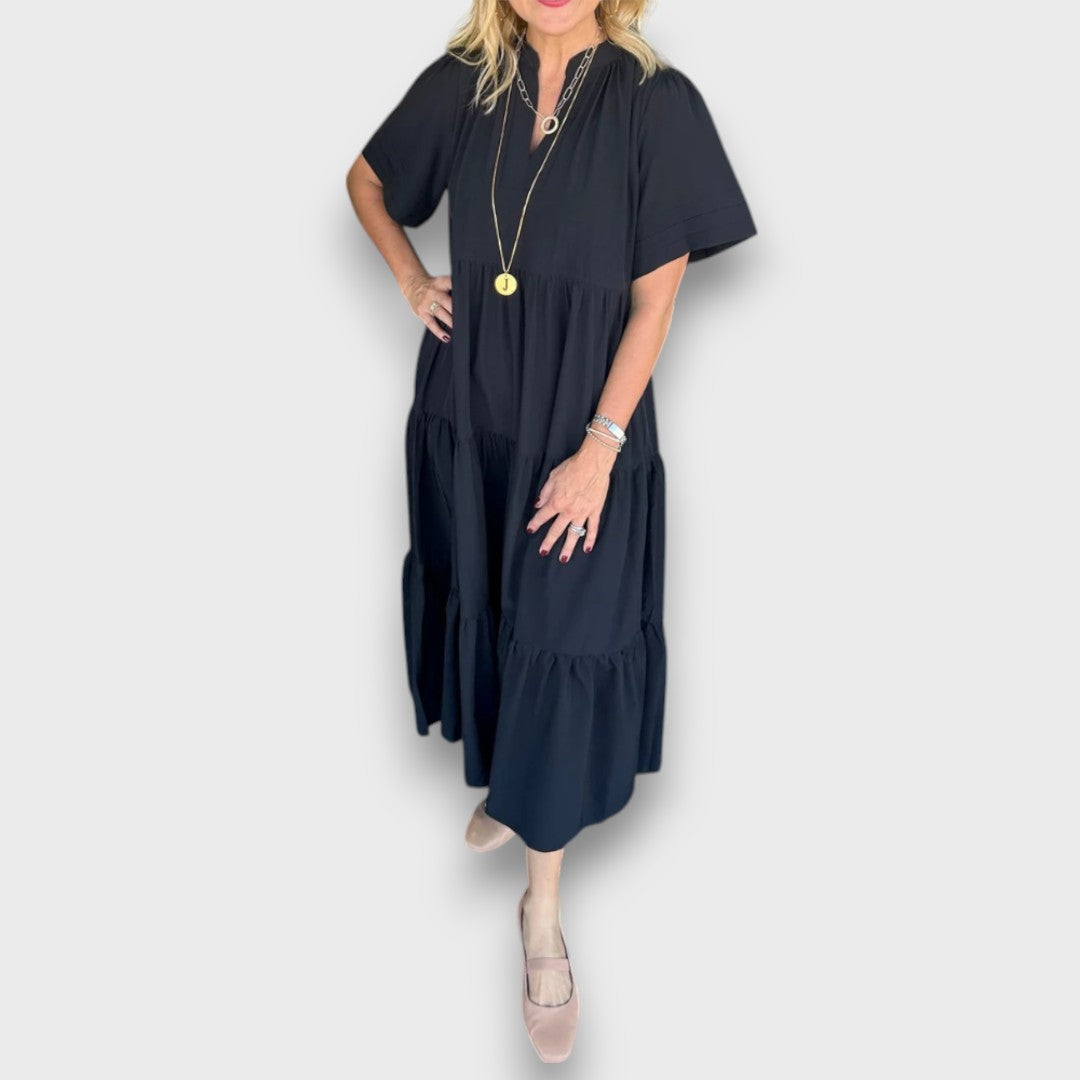 Marenna – Lockeres V-Neck Maxikleid