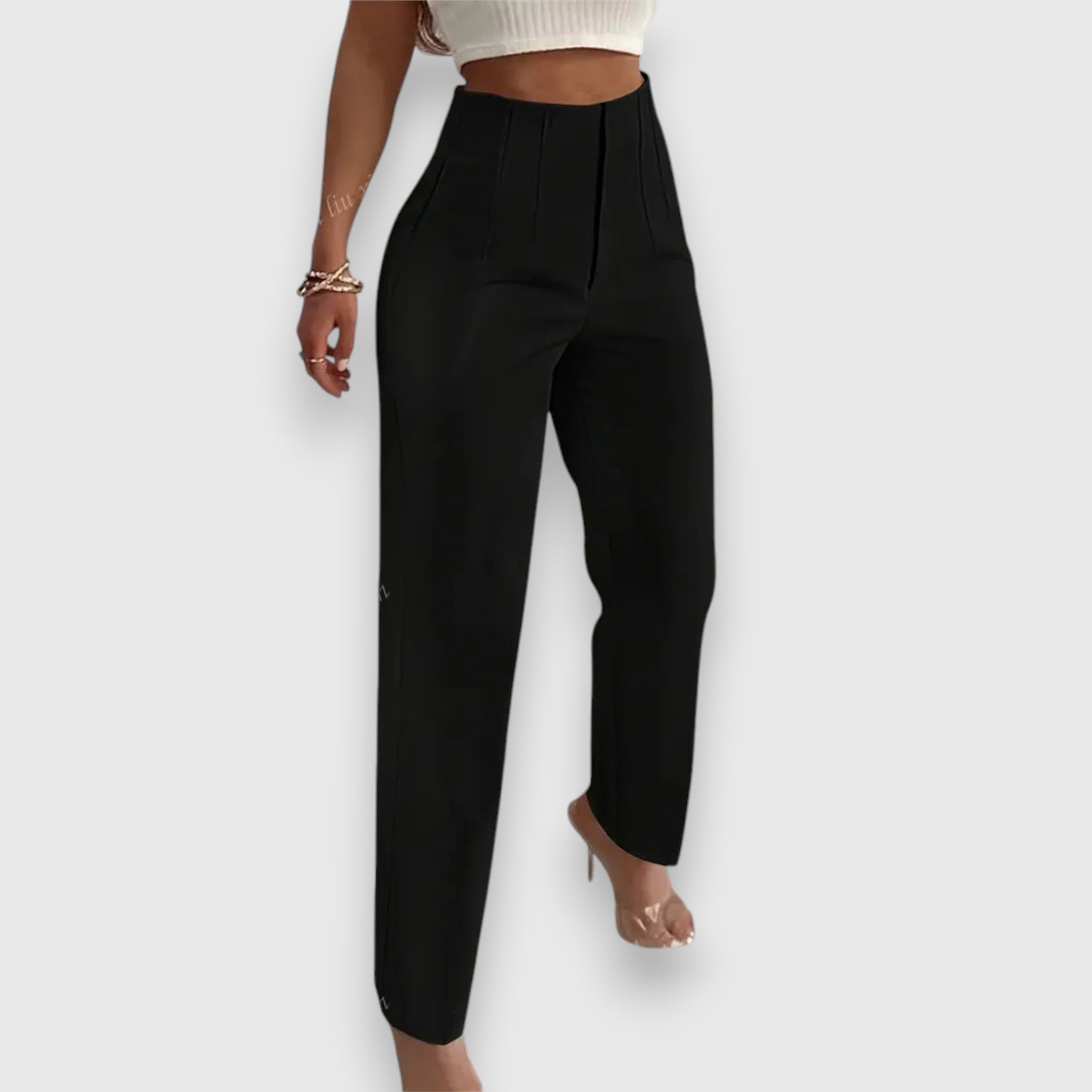 Lerena – Gerade Hose mit hoher Taille