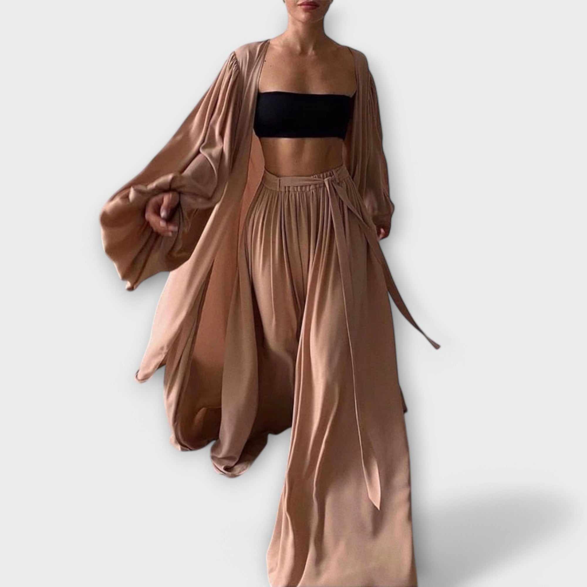 Lumara – Dreiteiliges Loungewear-Set mit Kimono