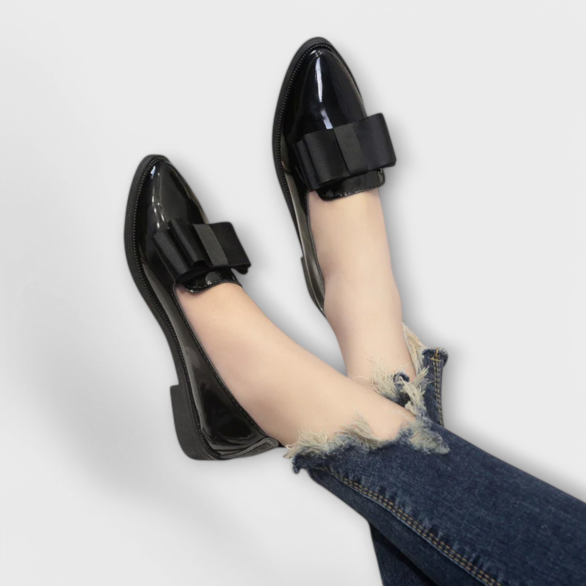 Maribel – Glanz-Loafers mit Schleifendetail
