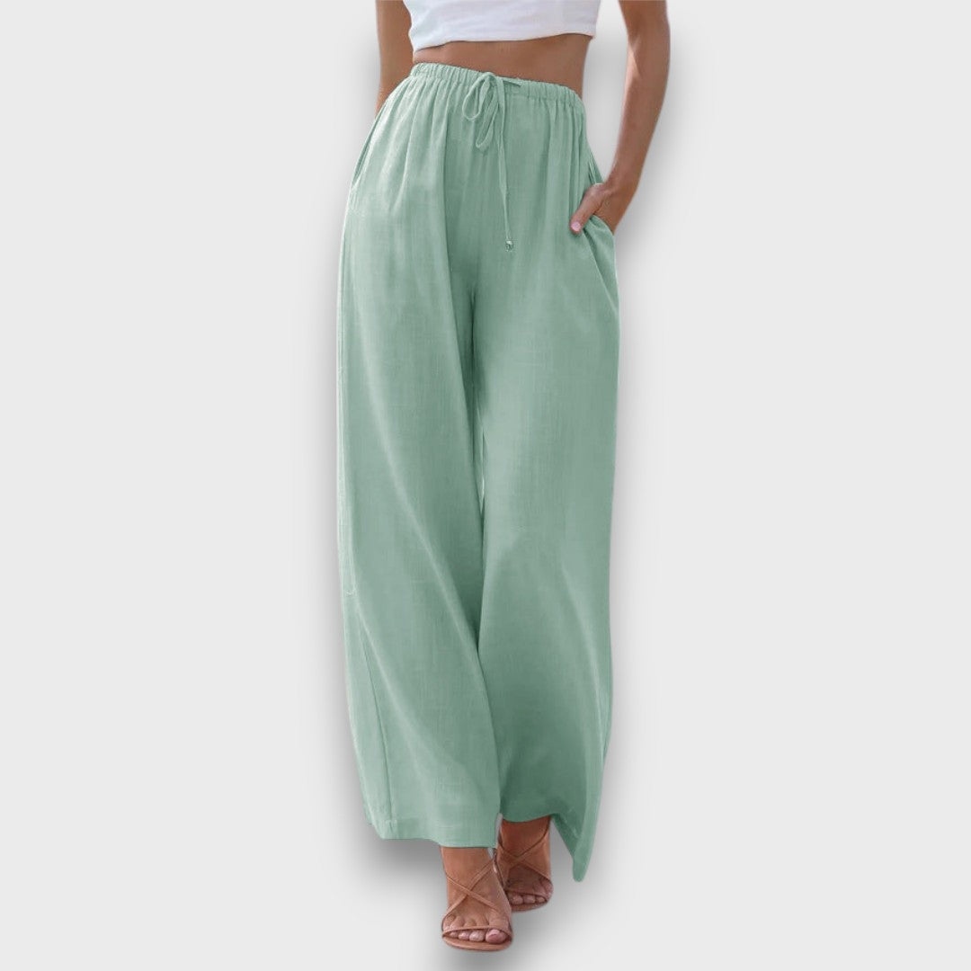 Elvaya – Luftige Hose mit Bindebund und weitem Bein