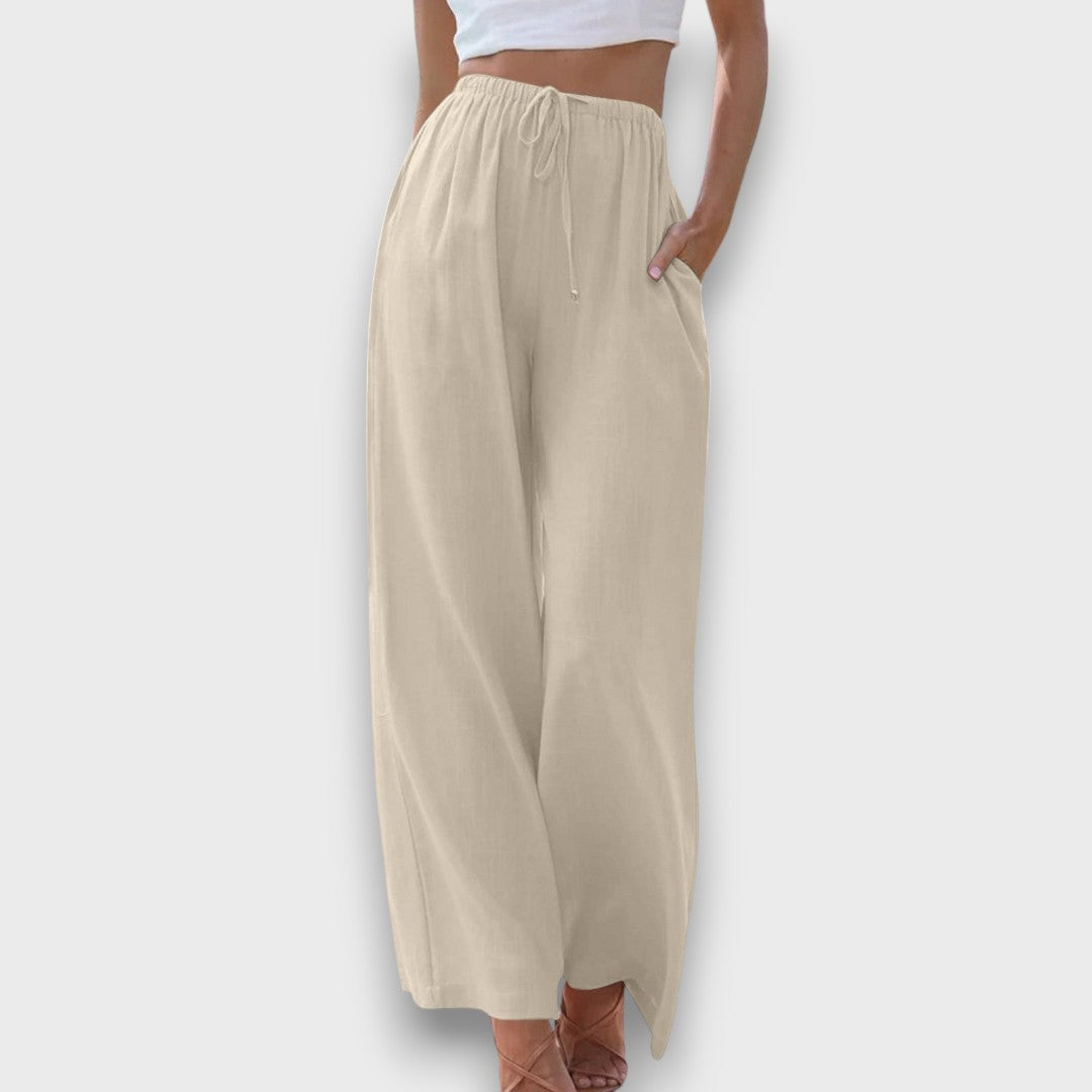 Elvaya – Luftige Hose mit Bindebund und weitem Bein