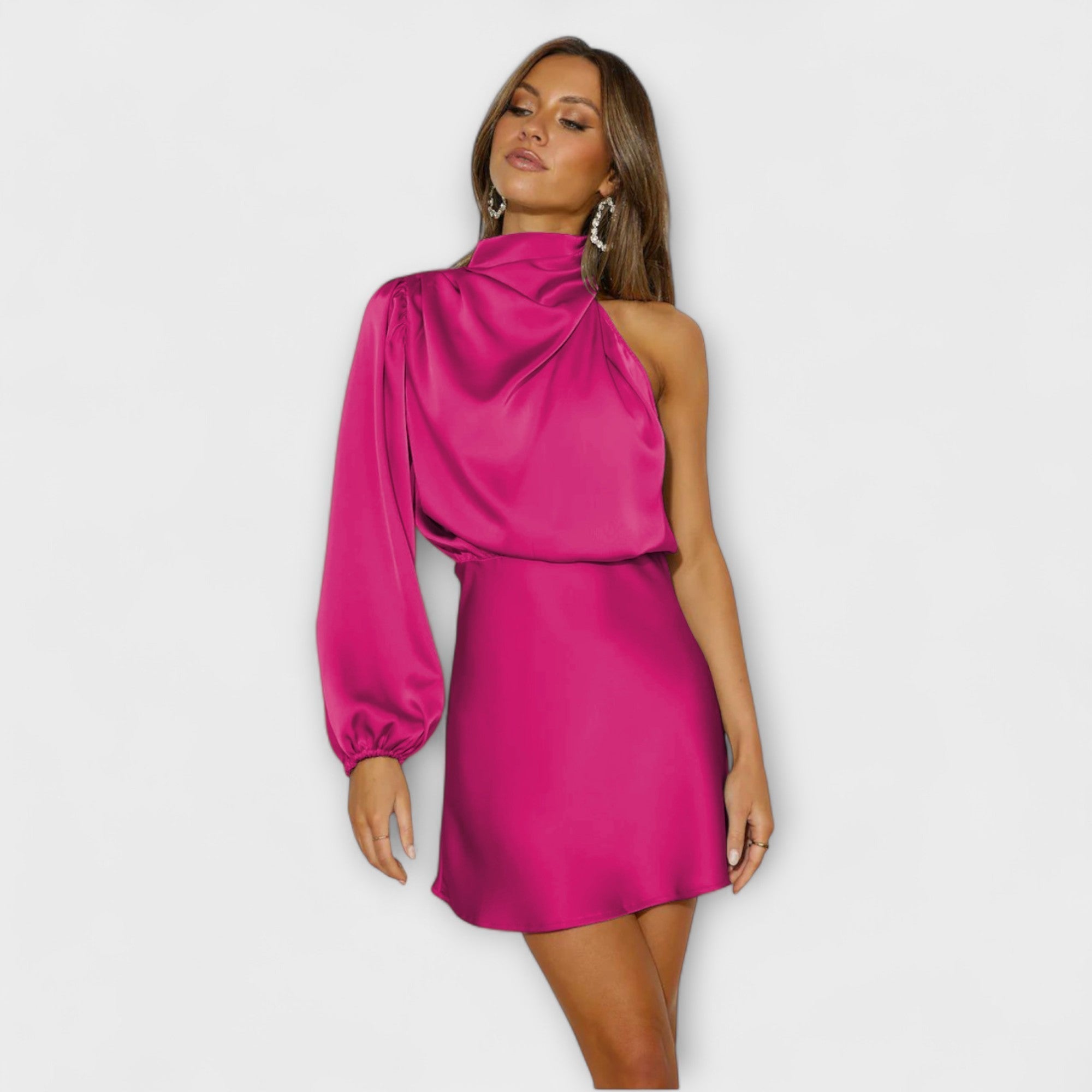 Masela – Drapiertes One-Shoulder Minikleid