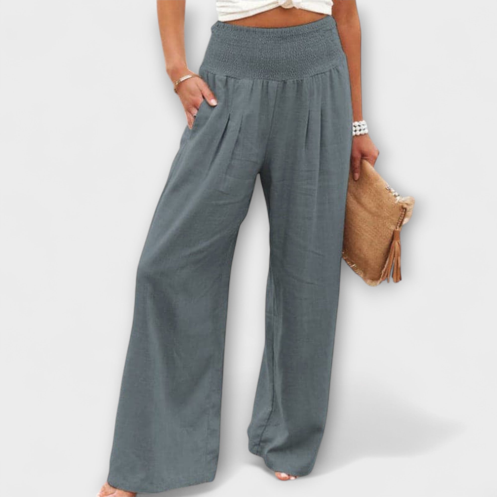 Diarya – Leinenhose mit weitem Bein