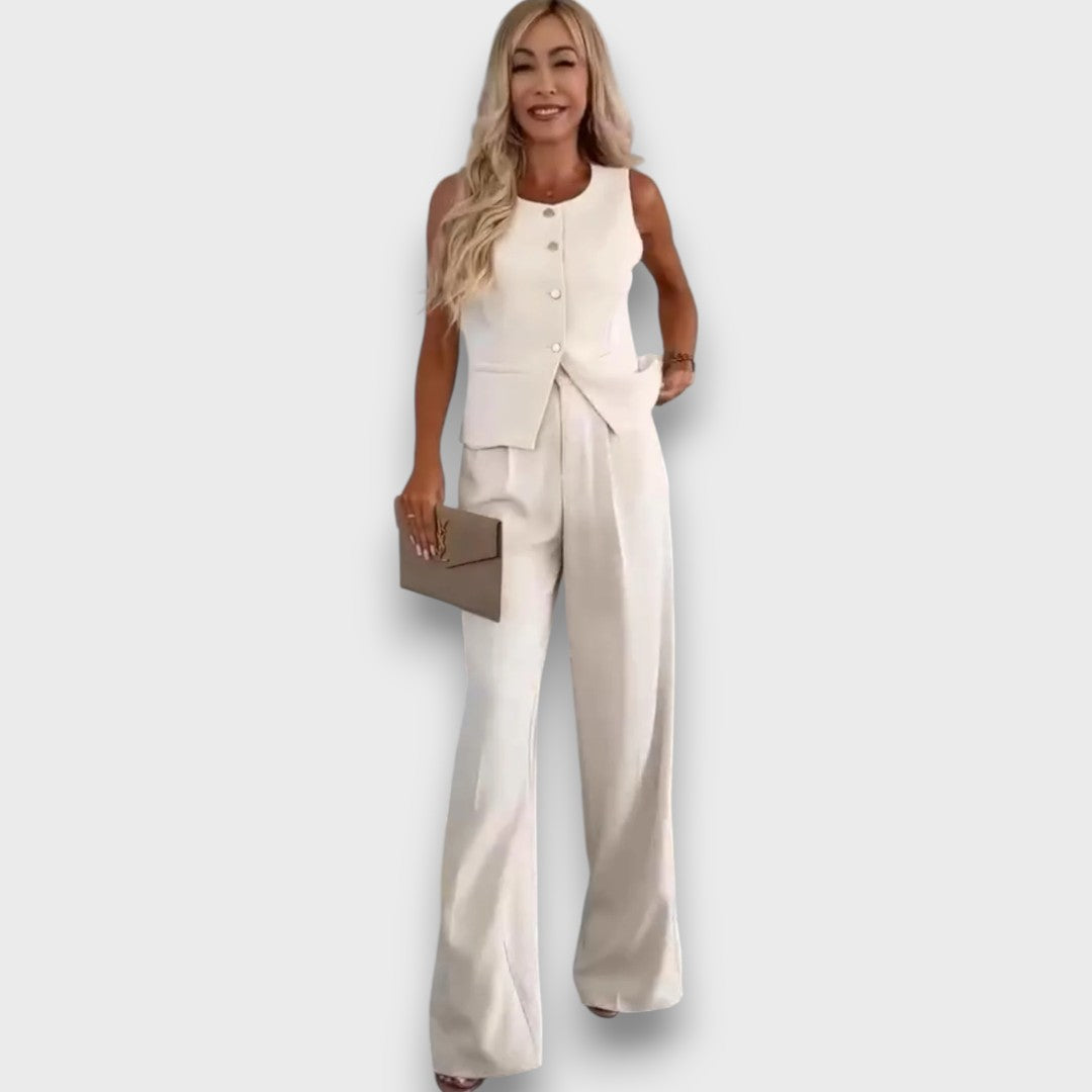 Milia – Damenanzug mit Weste und weitem Bein
