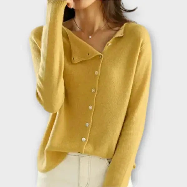 Paige – Weicher Cardigan mit asymmetrischer Knopfleiste