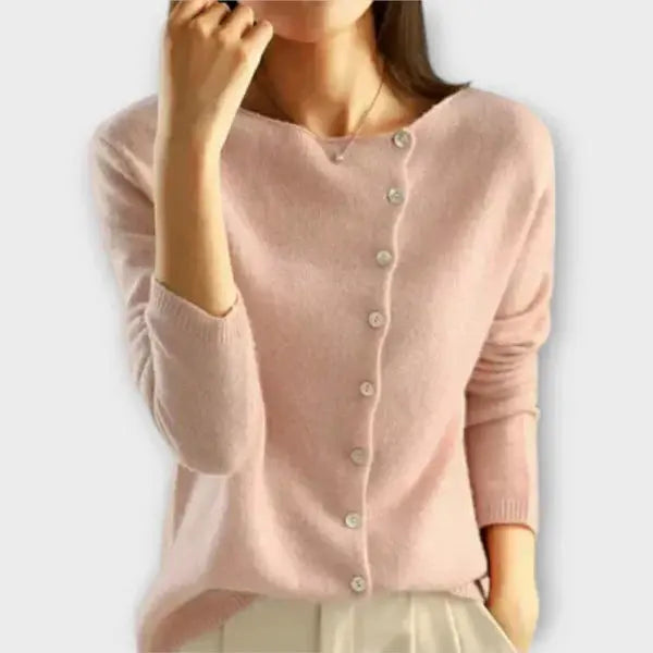Paige – Weicher Cardigan mit asymmetrischer Knopfleiste
