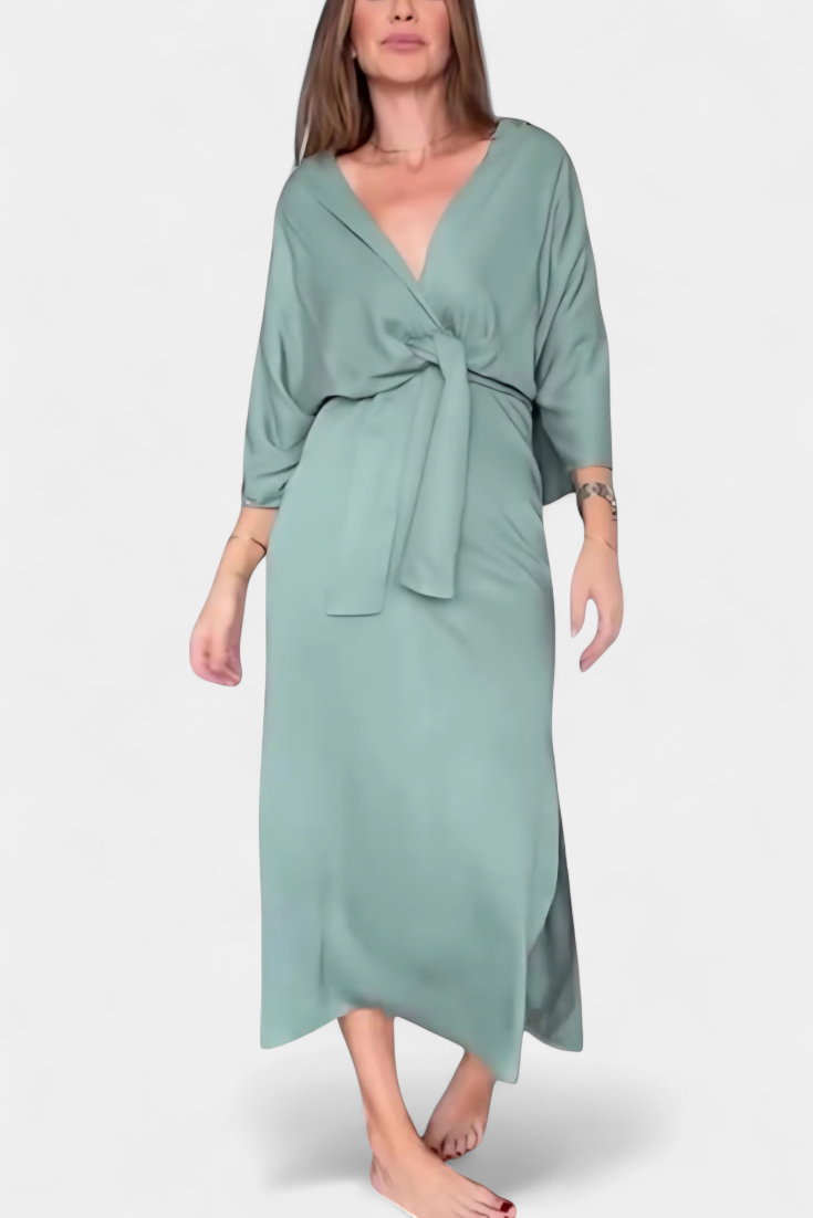 Leontine – Kleid mit Bindung und Kimonoärmeln