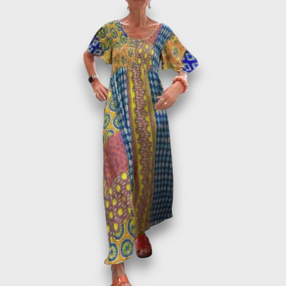Calista – Buntes Maxikleid im Boho-Stil