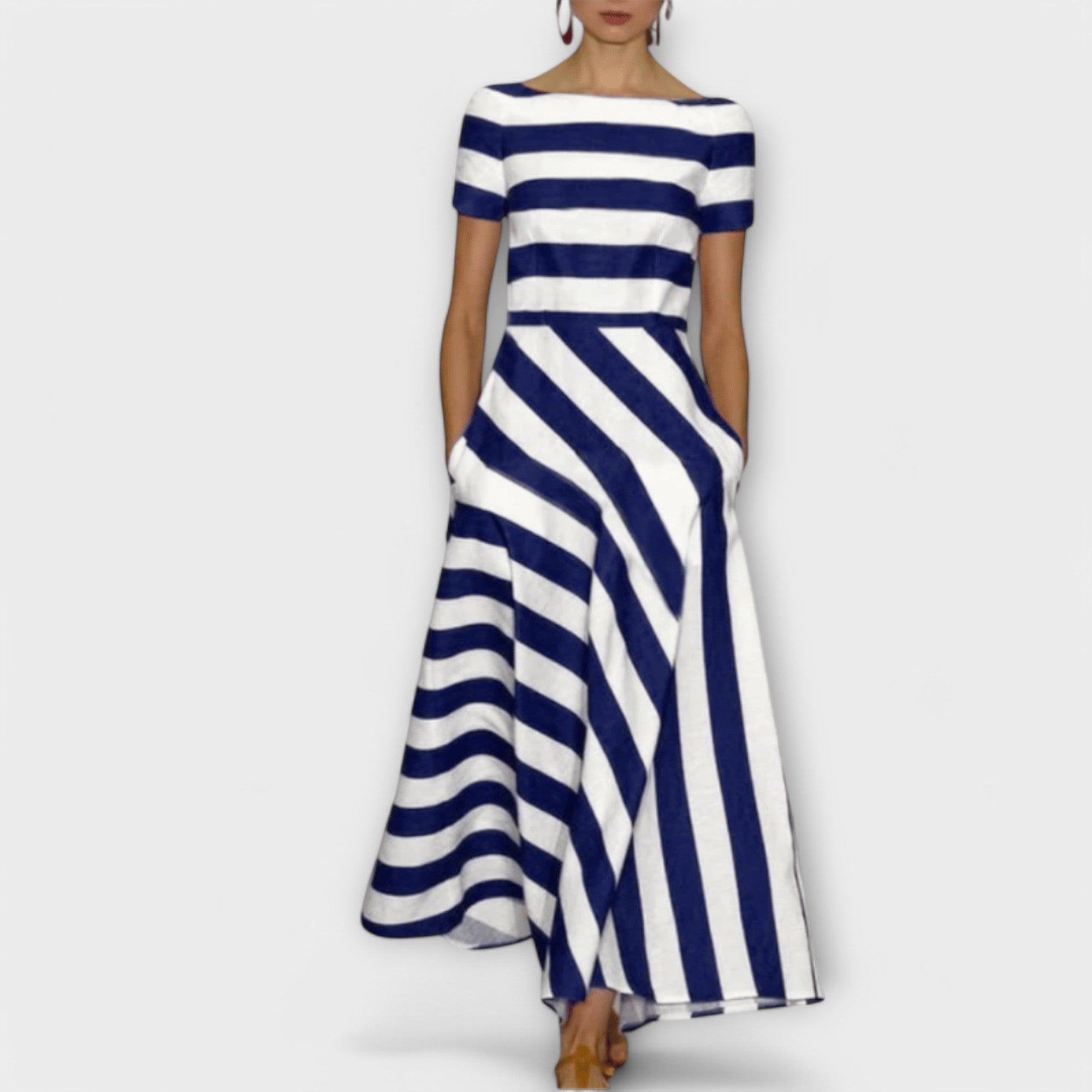Miriane – Elegantes Maxikleid mit Streifendetail