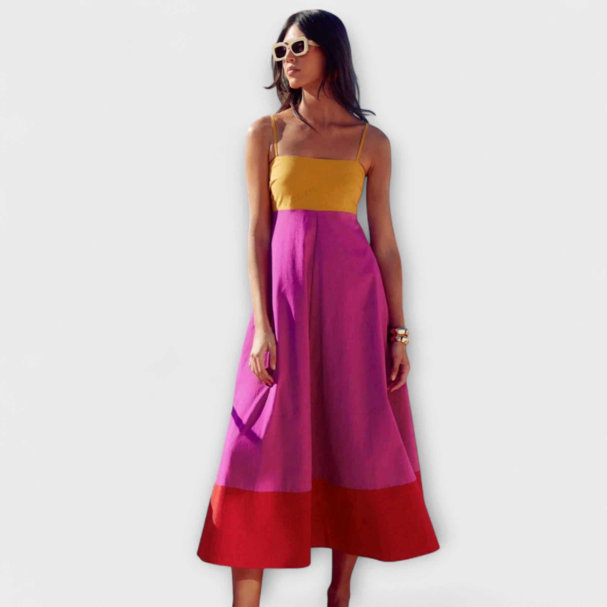 Kelina – Sommerkleid mit Farbkontrast