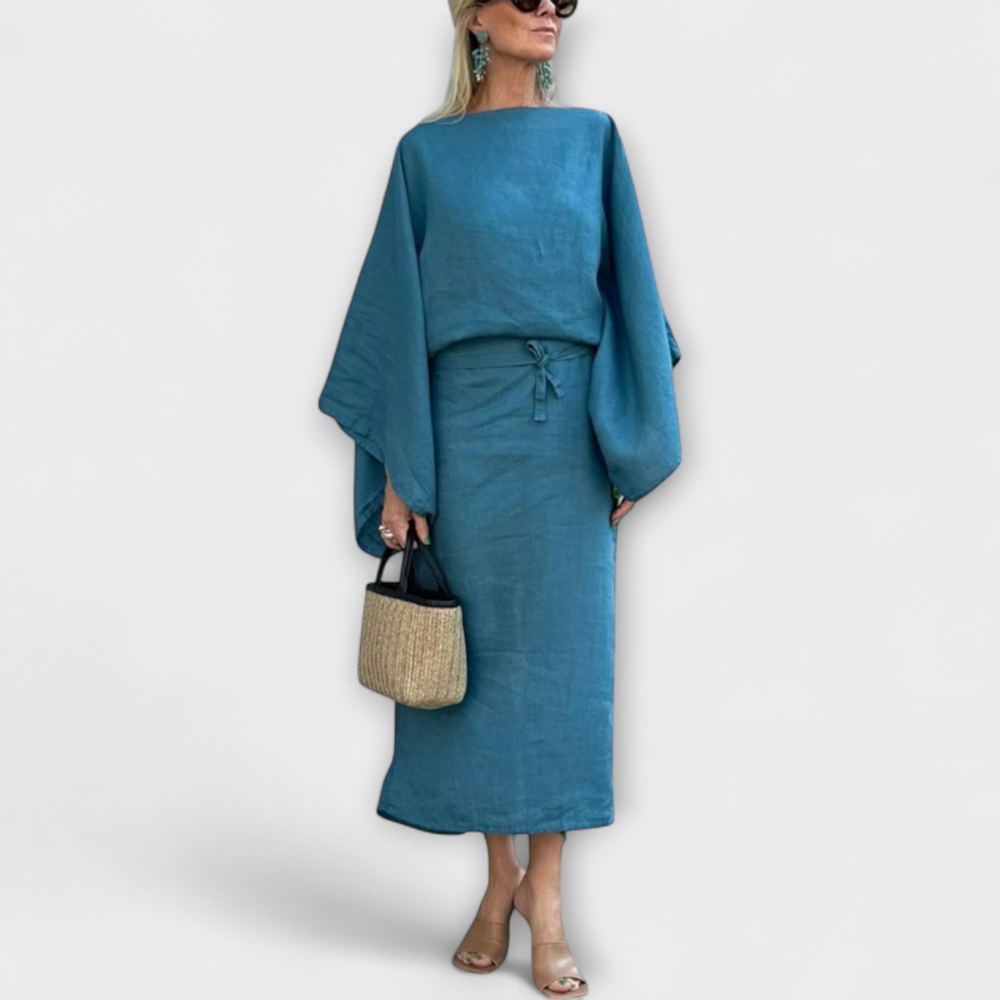 Talina – Kimono-inspiriertes Kleid mit Bindetail