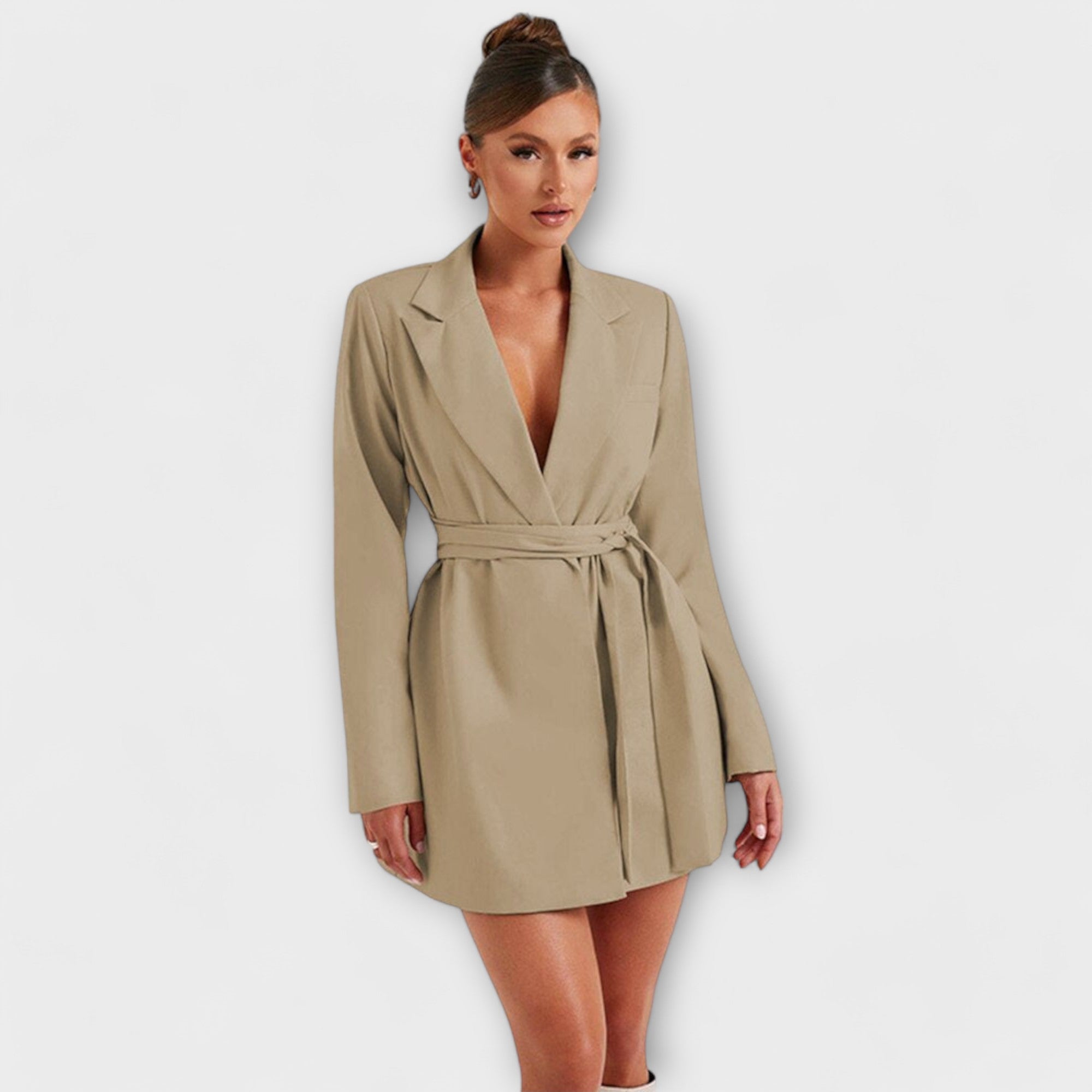 Mirielle – Modernes Tailored-Kleid mit Bindegürtel