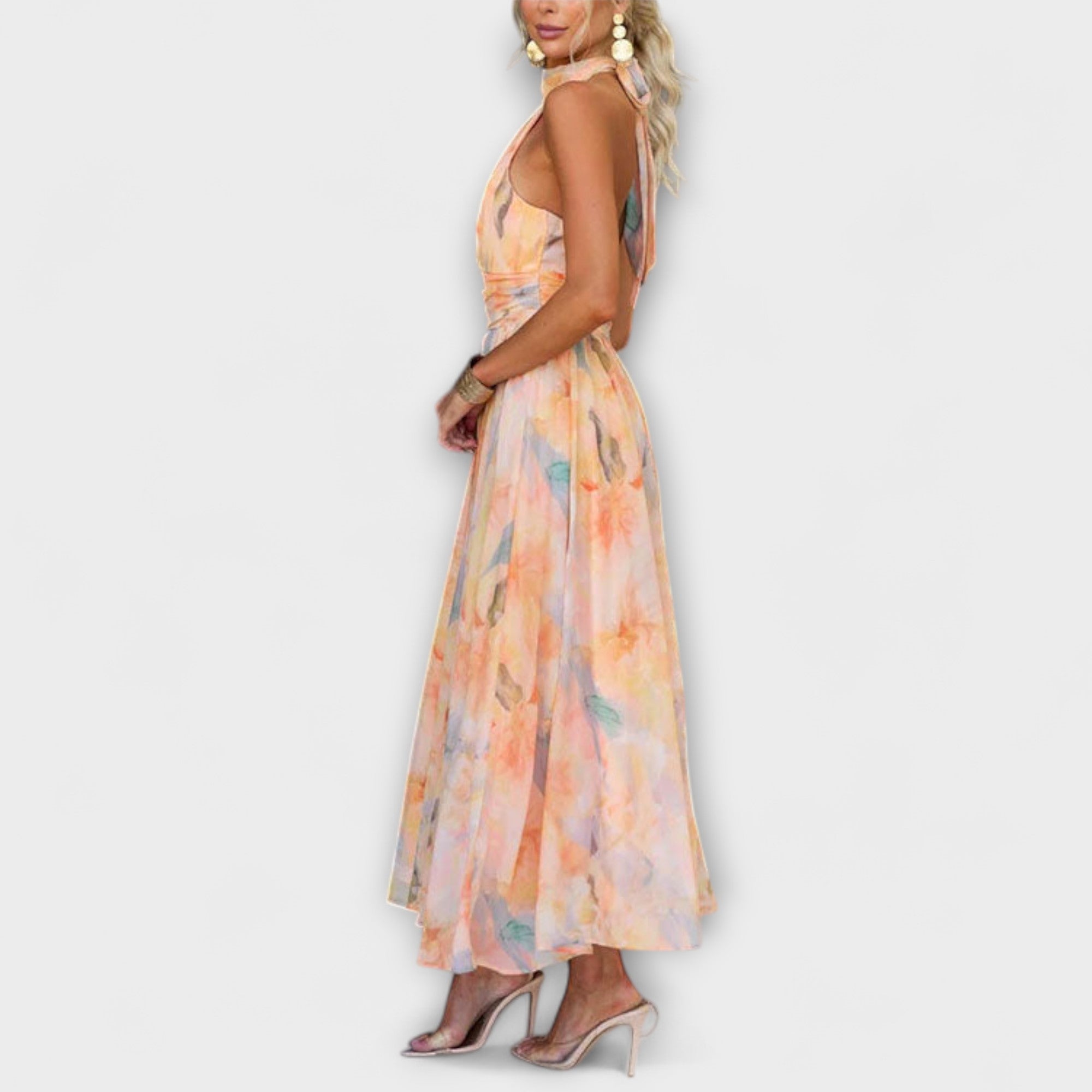 Eline – Fließendes Kleid mit Halsband-Ausschnitt