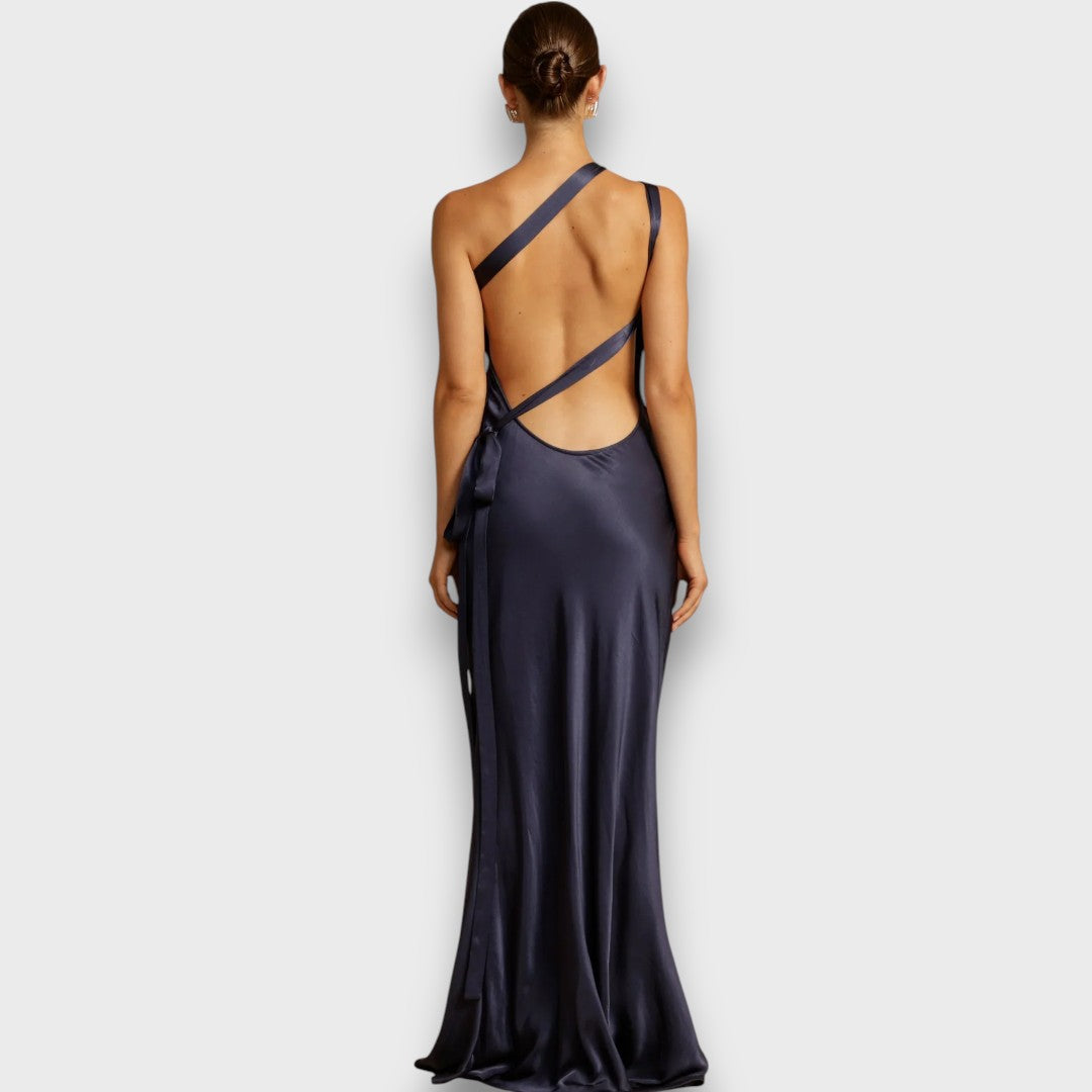 Muriel – Satin kleid in Maxilänge