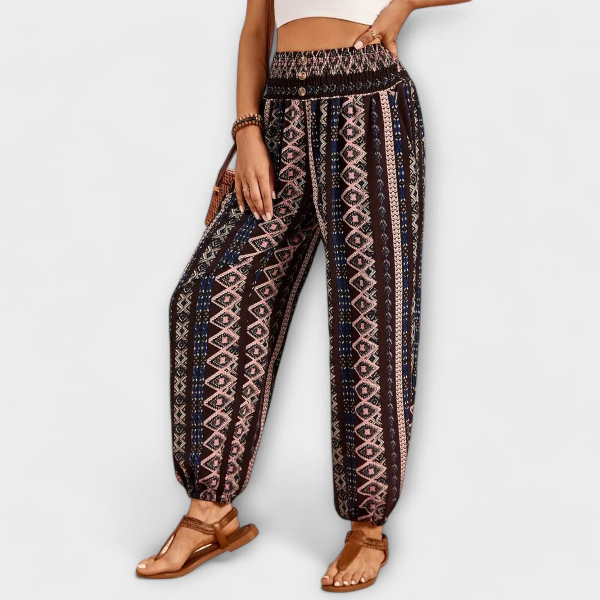 Scarletta – Weite Hose mit Ethno-Muster