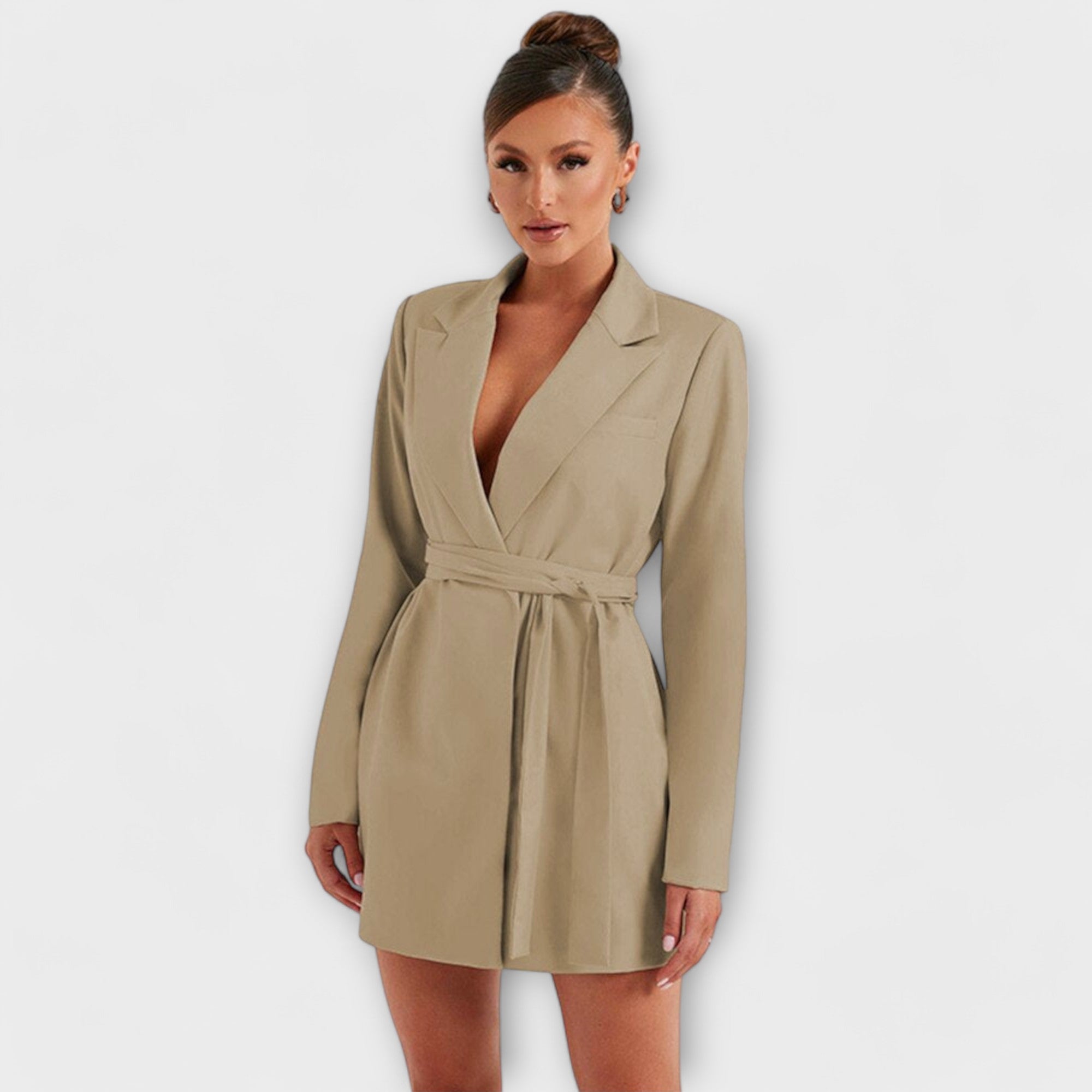 Mirielle – Modernes Tailored-Kleid mit Bindegürtel