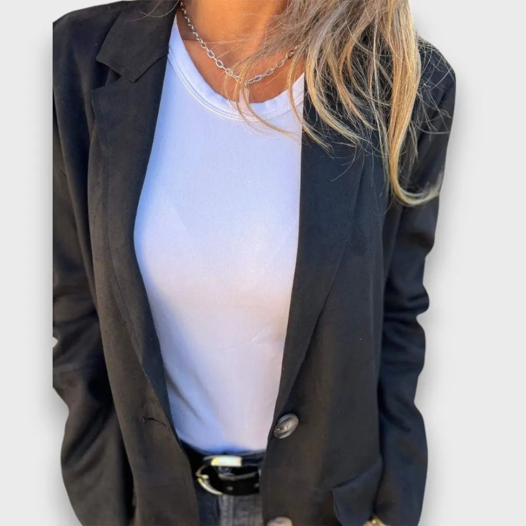Eloise – Weicher Blazer-Cardigan in Camel