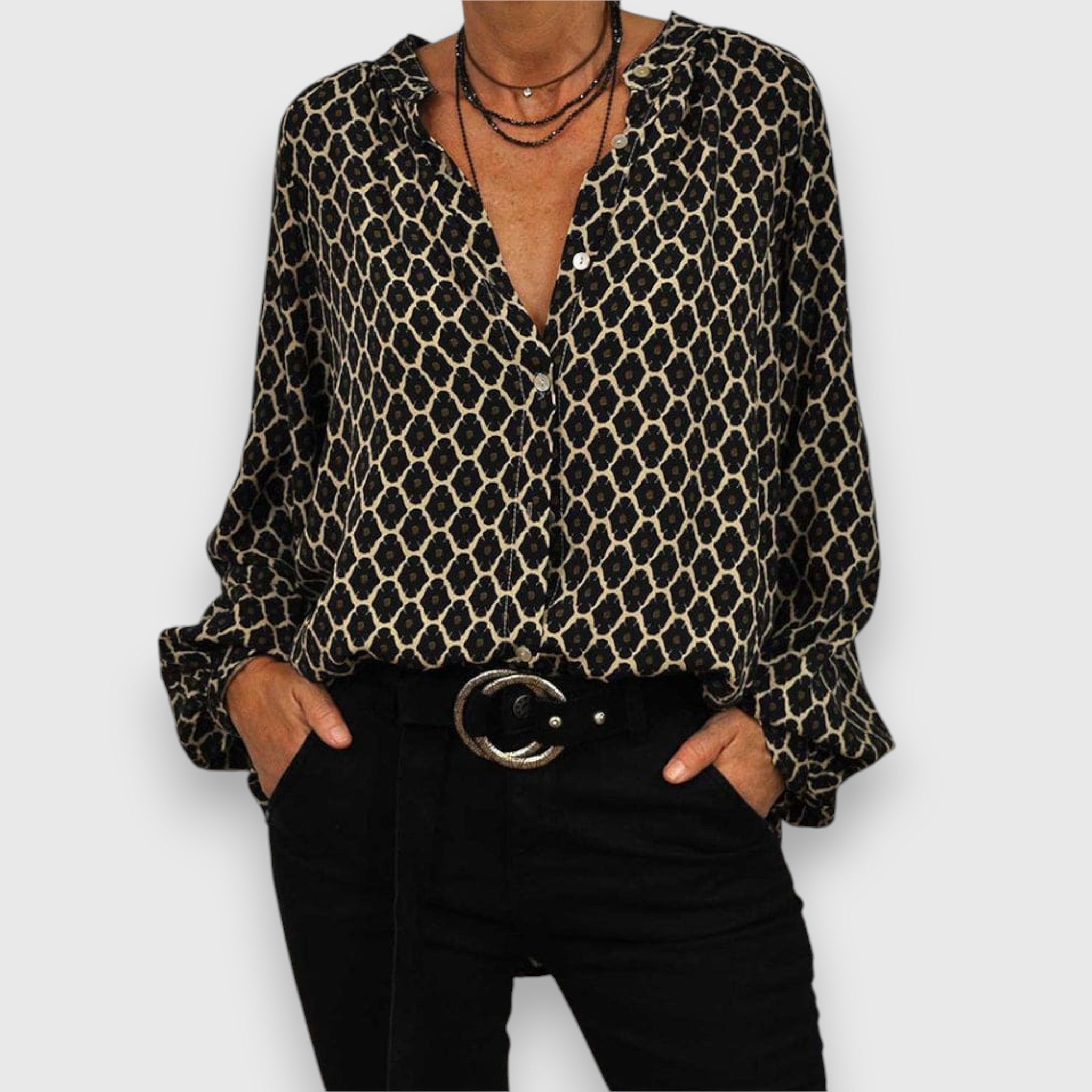 Melvia – Bluse mit modernem Muster