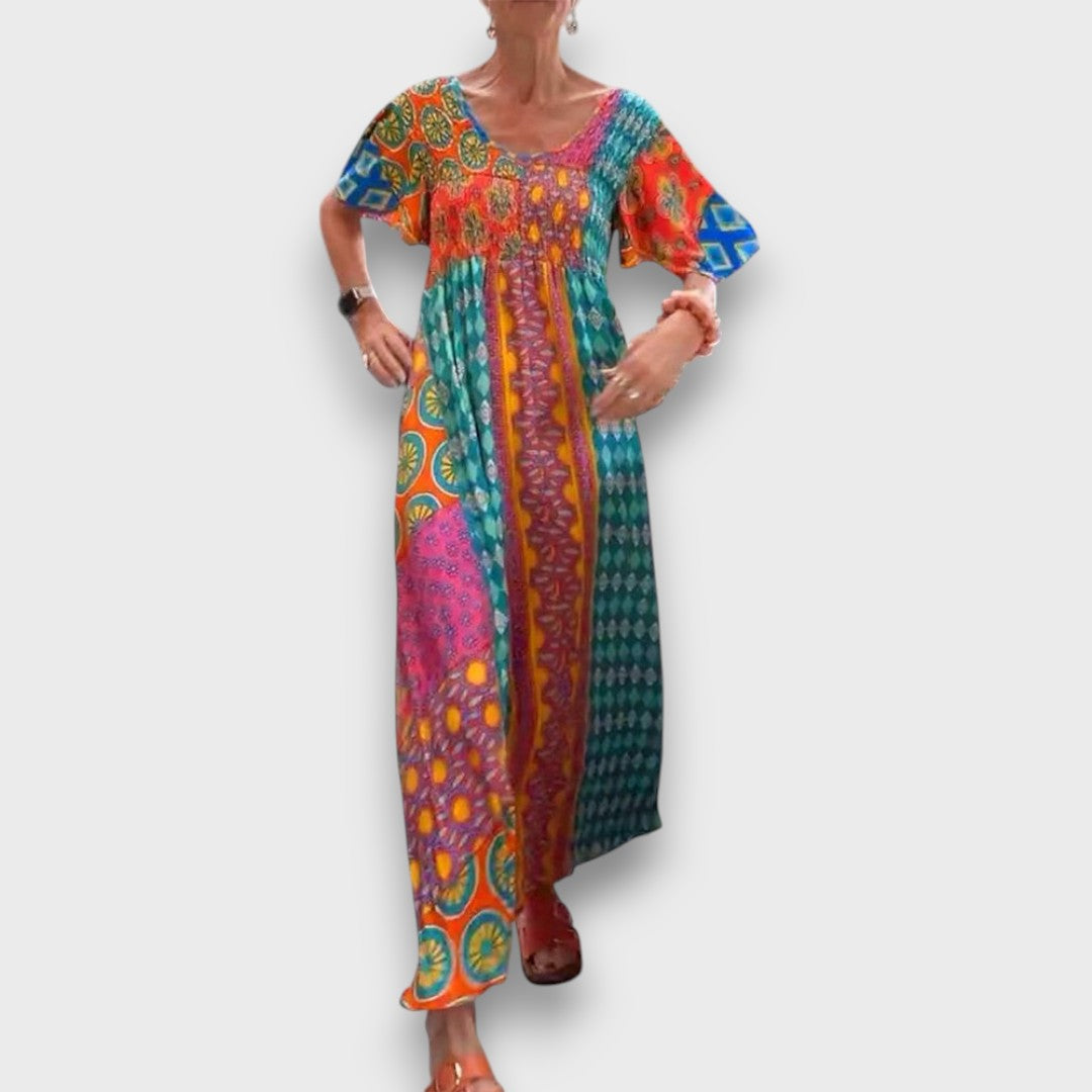 Calista – Buntes Maxikleid im Boho-Stil