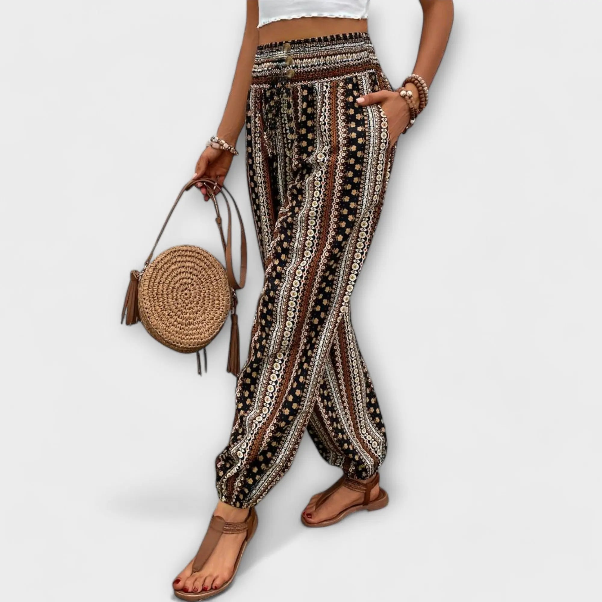 Scarletta – Weite Hose mit Ethno-Muster