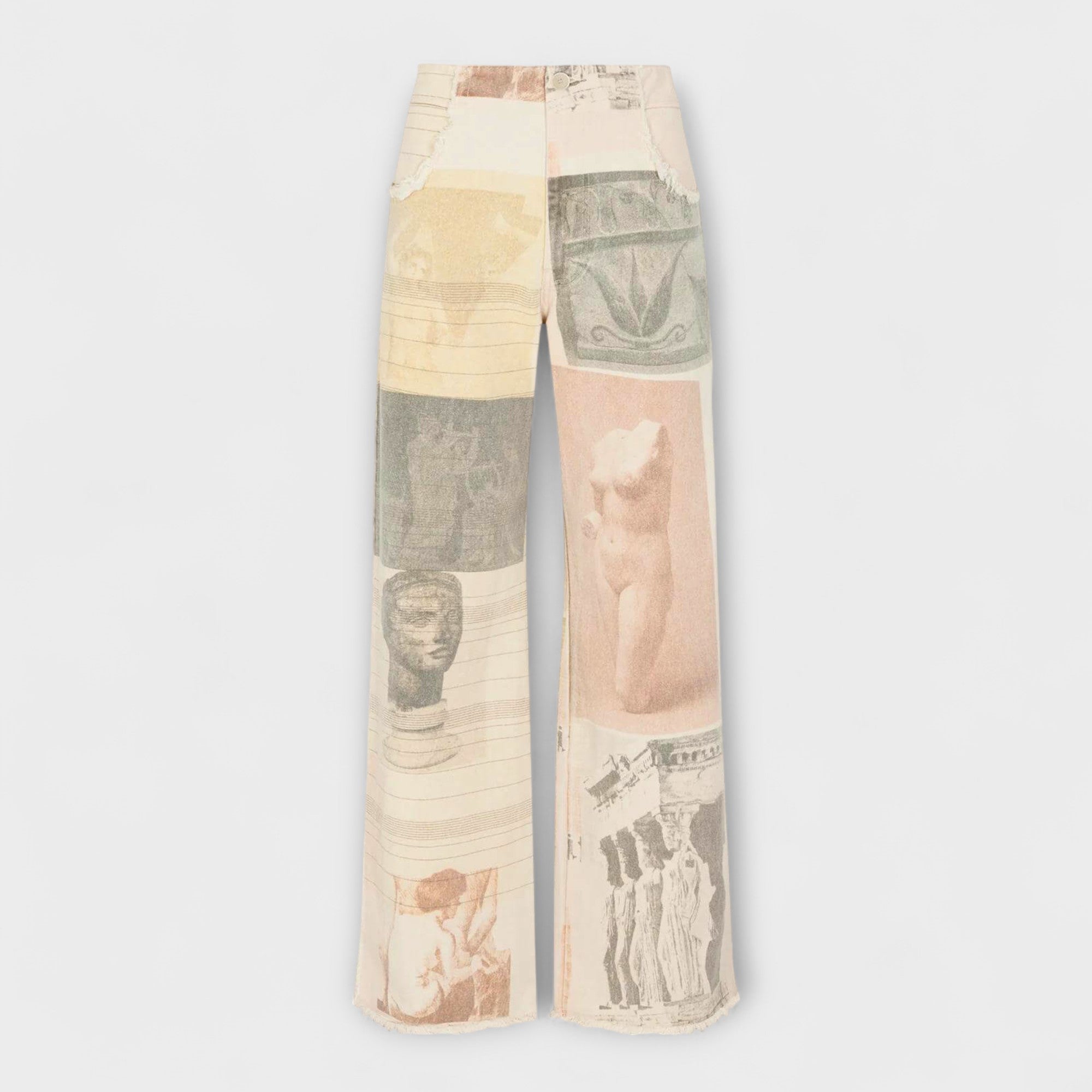 Rhea – Bedruckte Wide-Leg Jeans mit Vintage-Flair