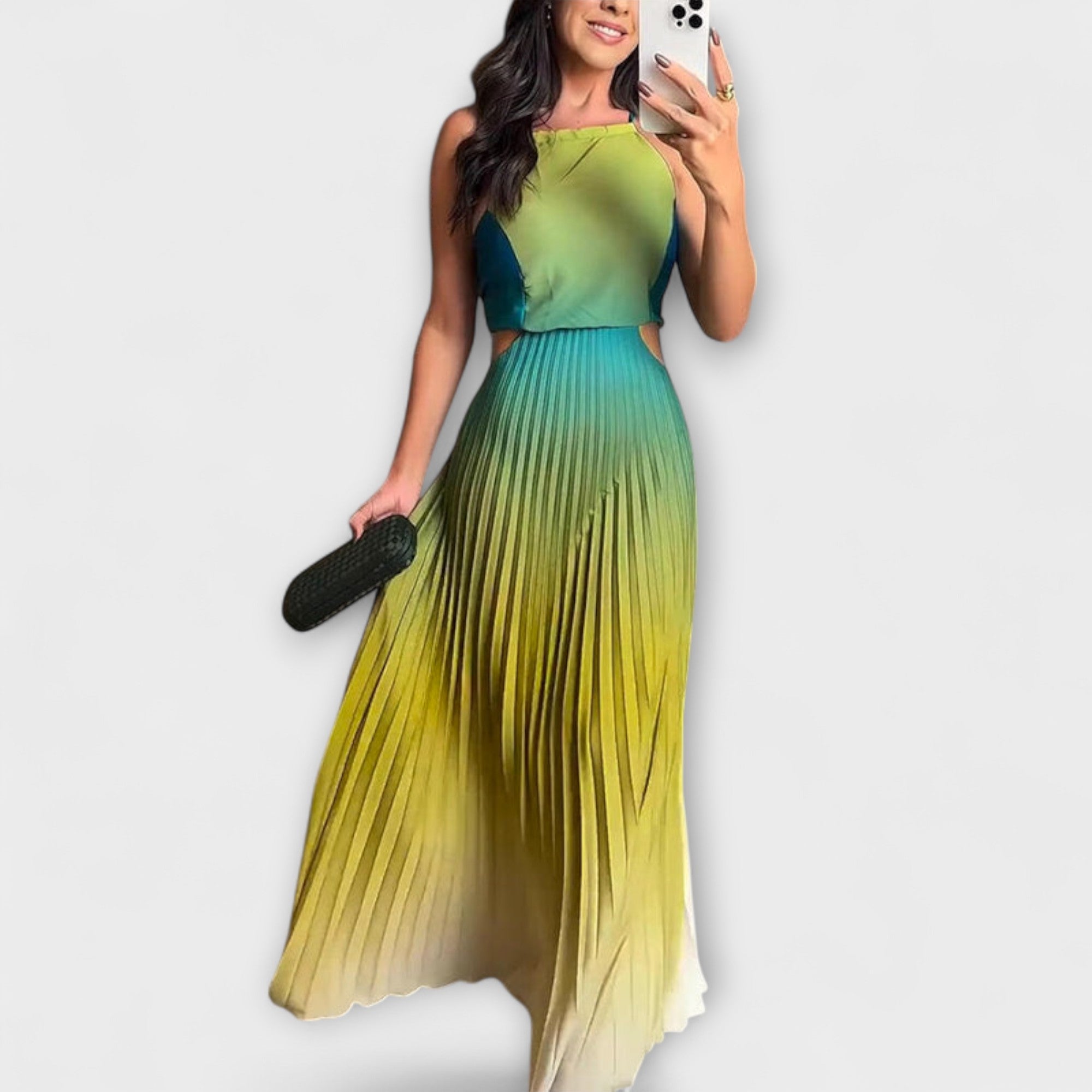 Havira – Rückfreies Maxikleid mit Farbverlauf und Falten