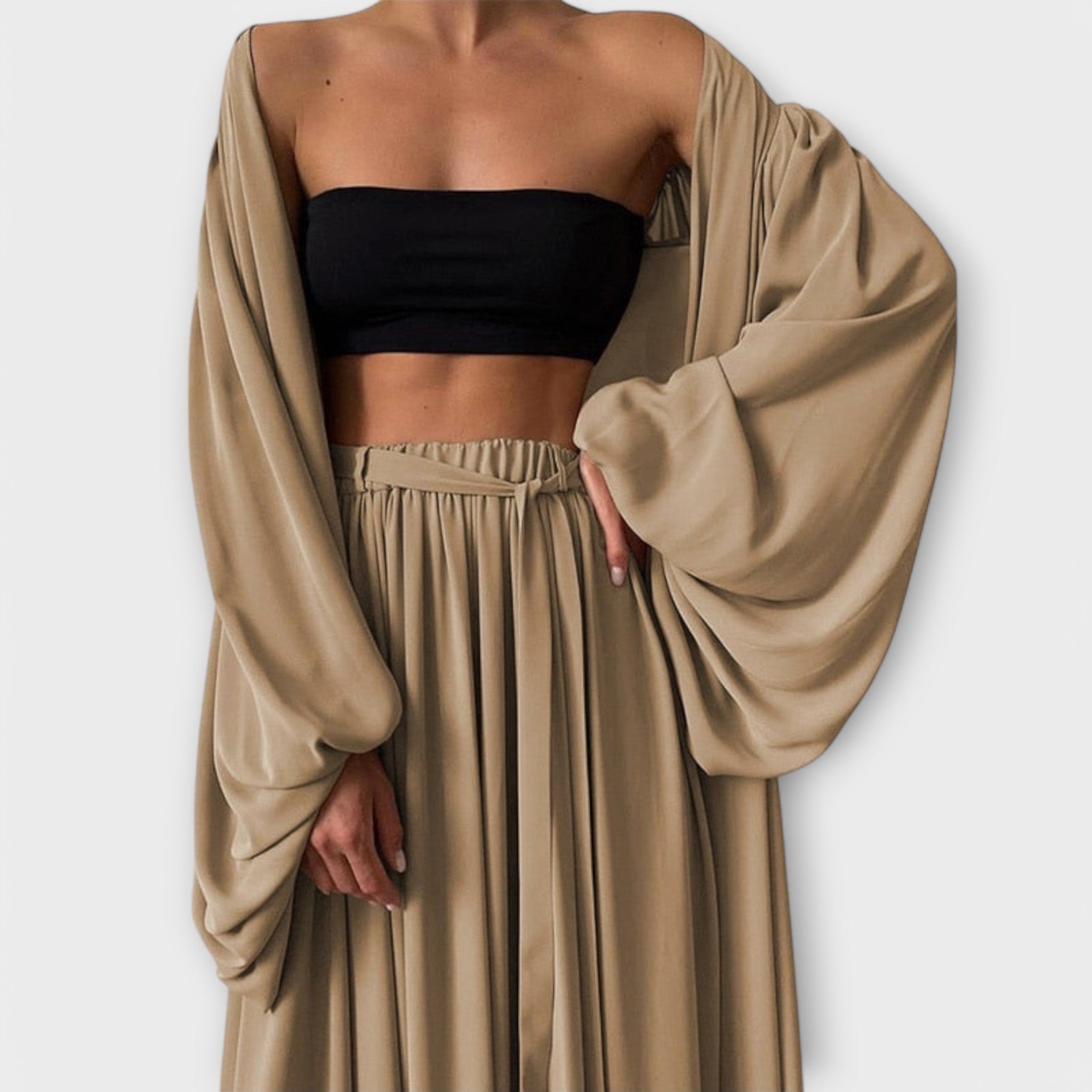 Lumara – Dreiteiliges Loungewear-Set mit Kimono