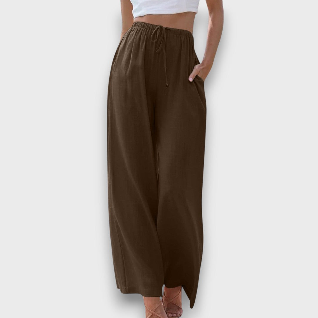 Elvaya – Luftige Hose mit Bindebund und weitem Bein