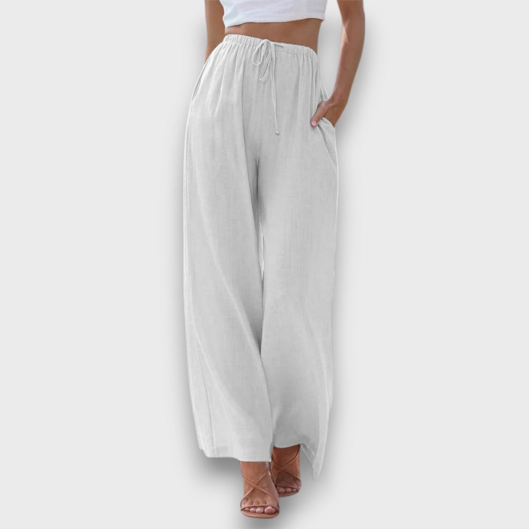 Elvaya – Luftige Hose mit Bindebund und weitem Bein