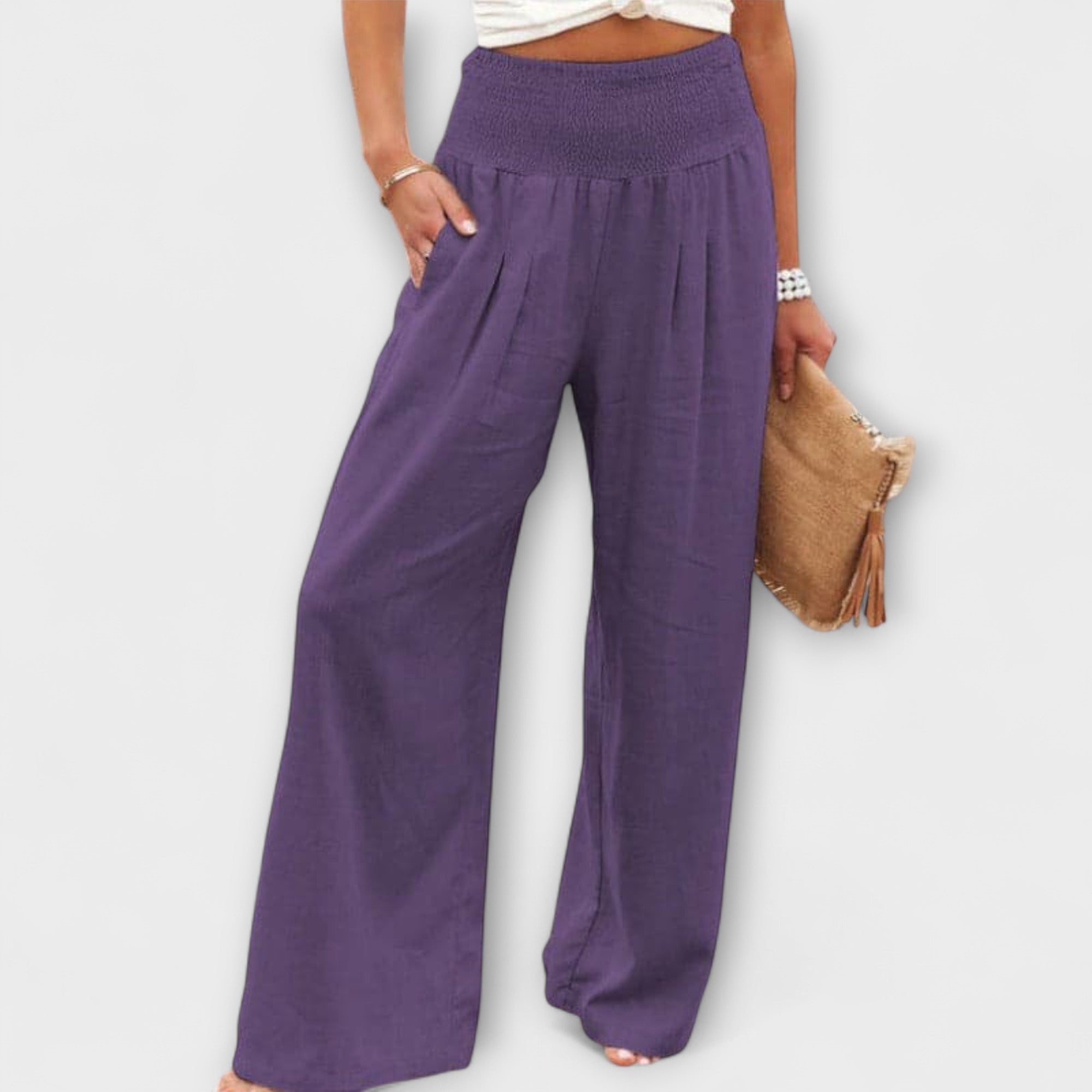 Diarya – Leinenhose mit weitem Bein