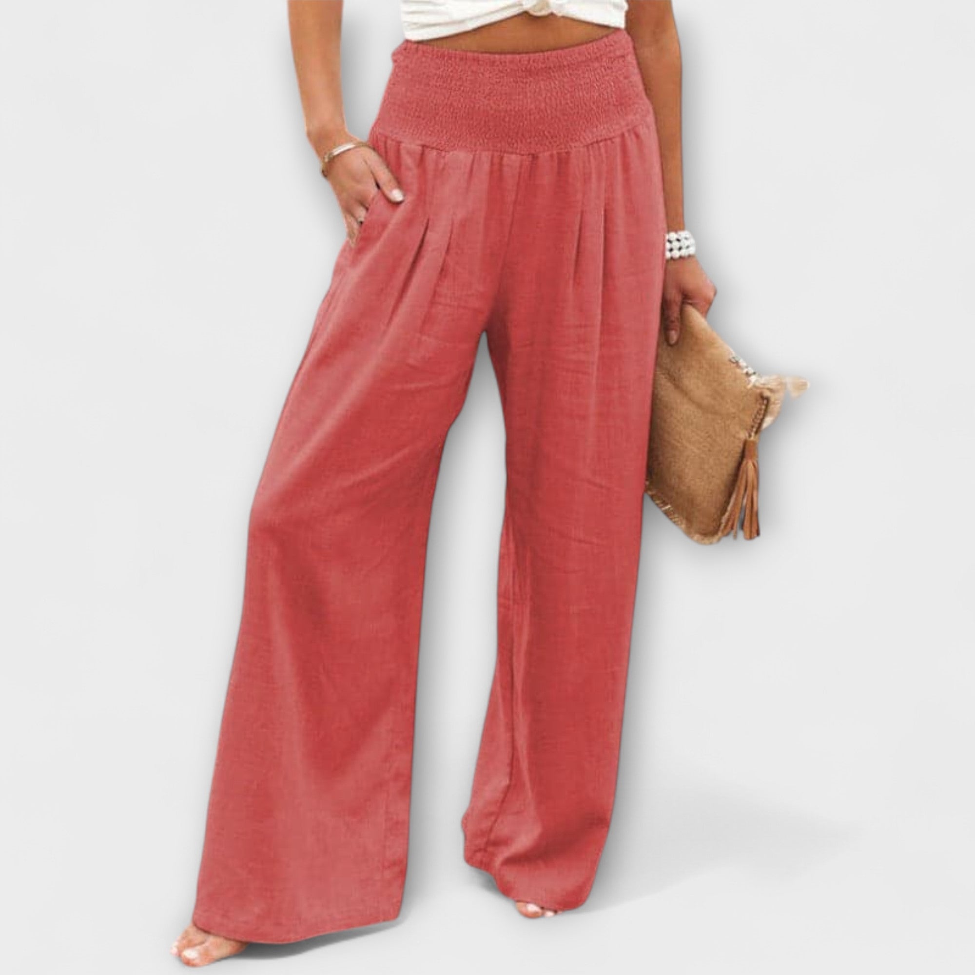 Diarya – Leinenhose mit weitem Bein