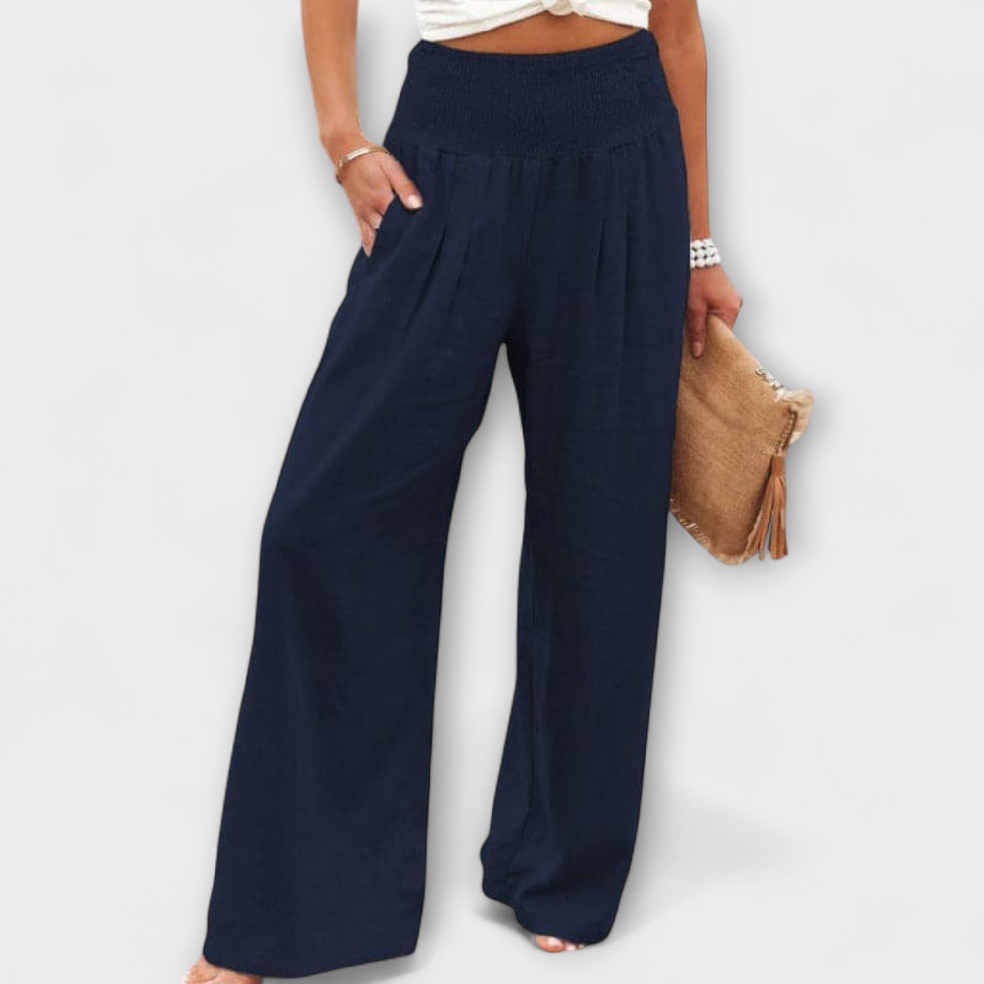 Diarya – Leinenhose mit weitem Bein