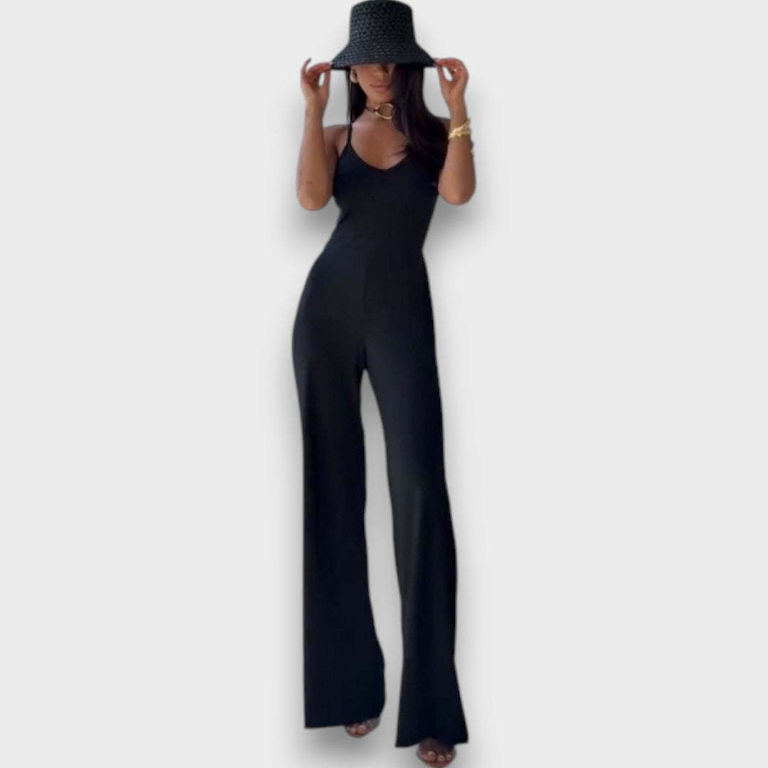 Ravie – Schwarzer Jumpsuit mit Rückenausschnitt