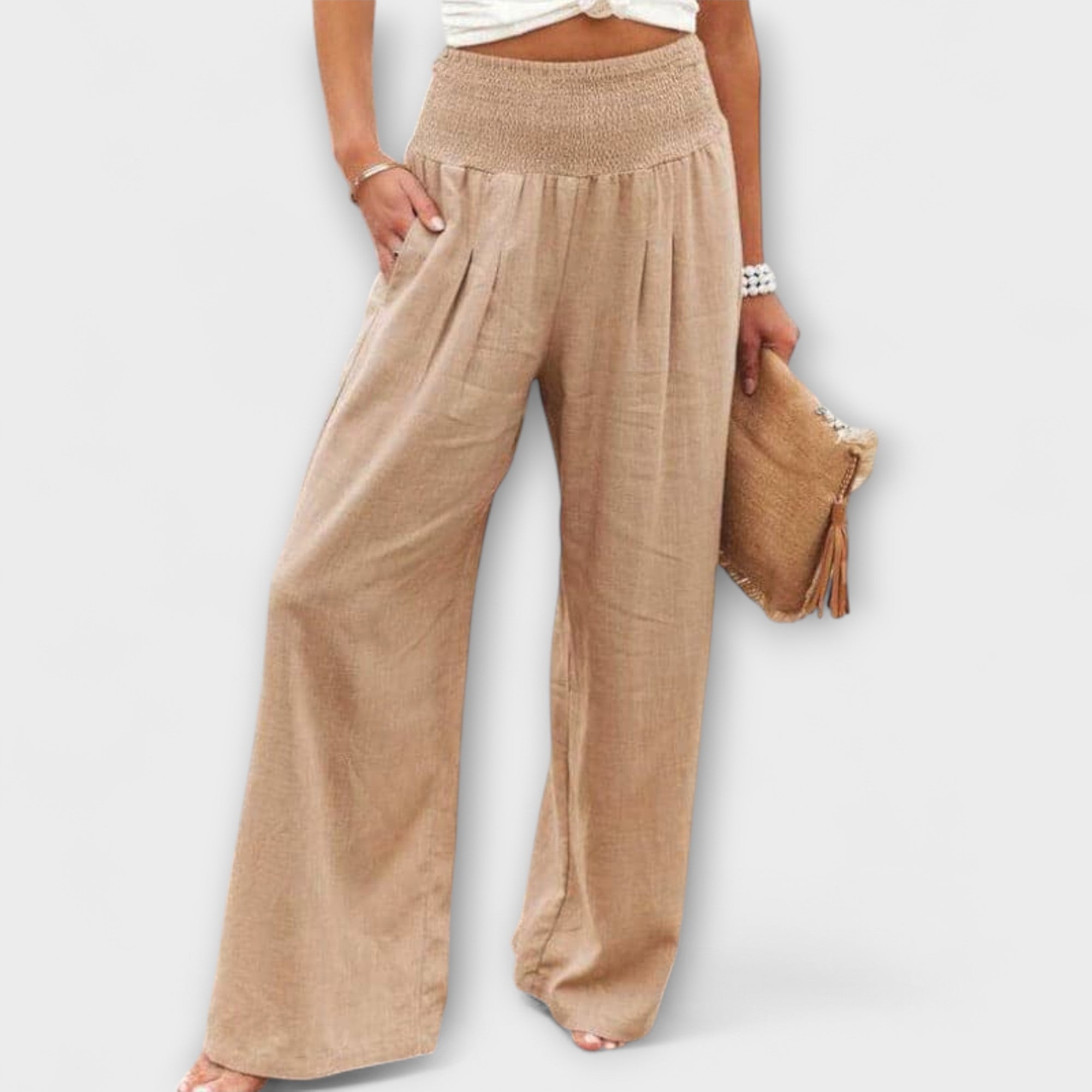 Diarya – Leinenhose mit weitem Bein