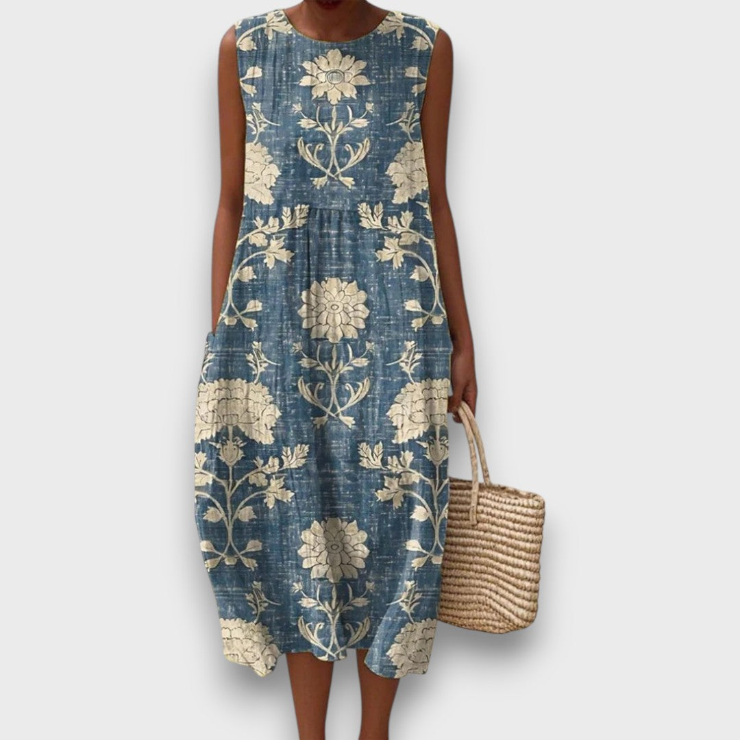 Lorena – Midikleid mit floralem Vintage-Muster