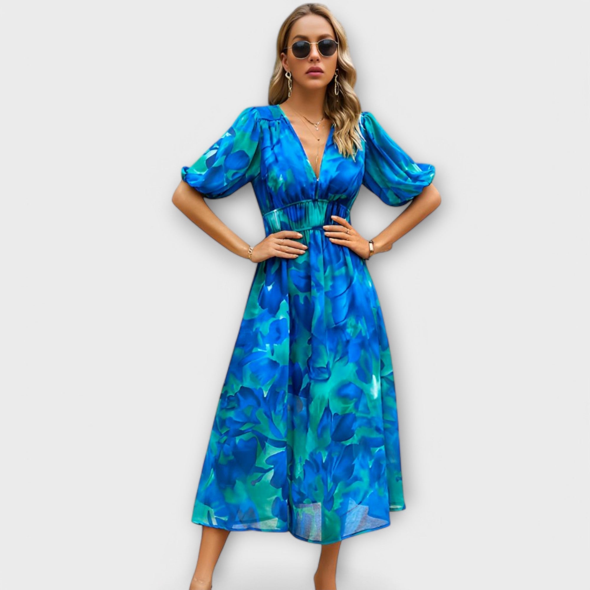 Taina – Maxikleid mit Puffärmeln