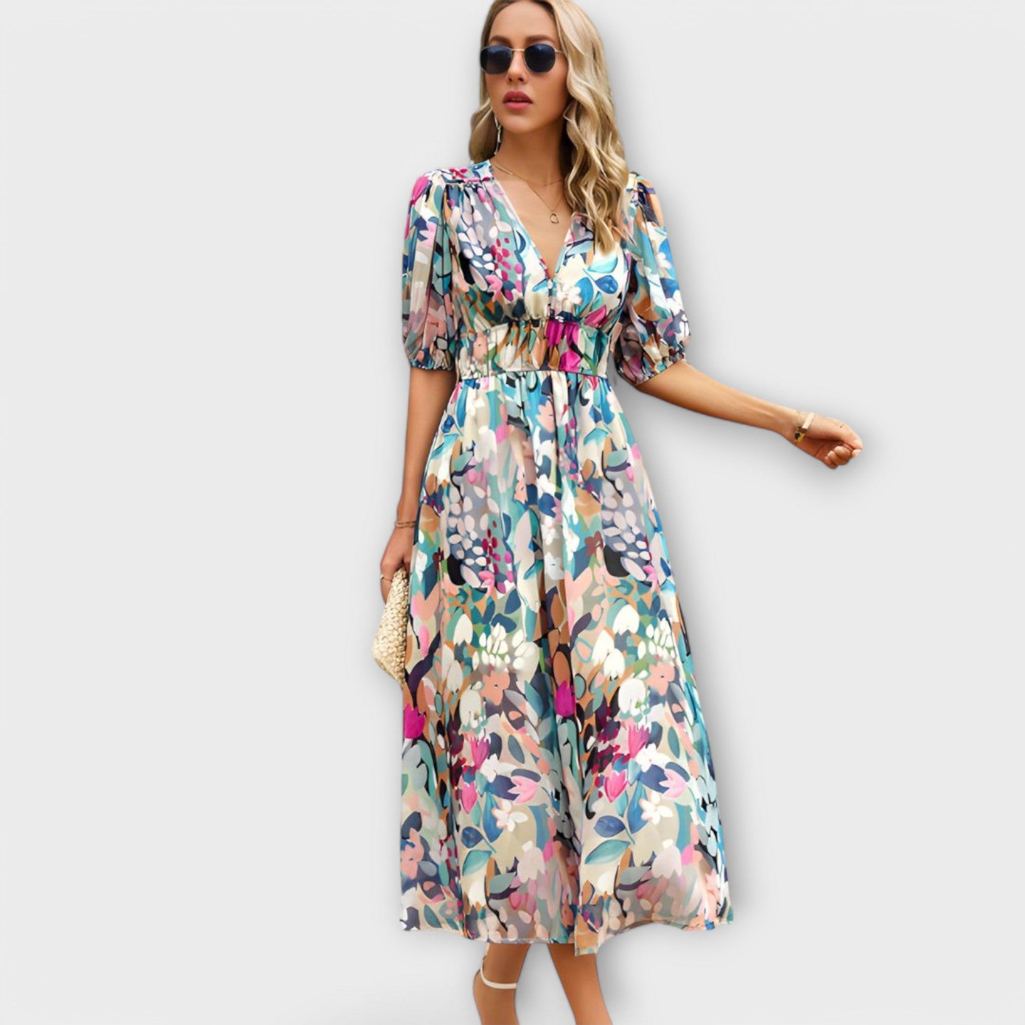 Taina – Maxikleid mit Puffärmeln