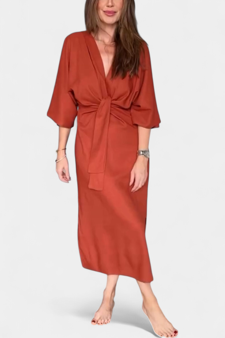 Leontine – Kleid mit Bindung und Kimonoärmeln