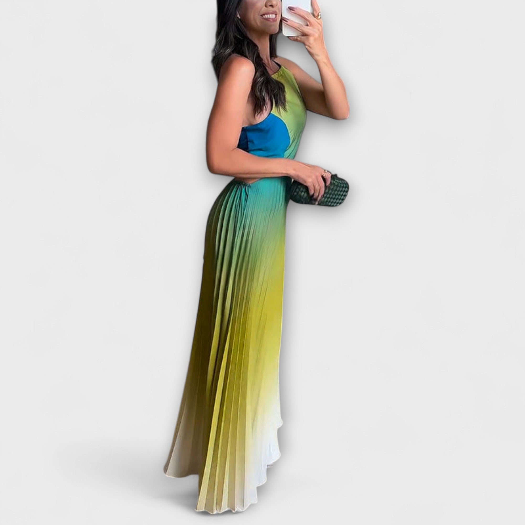Havira – Rückfreies Maxikleid mit Farbverlauf und Falten