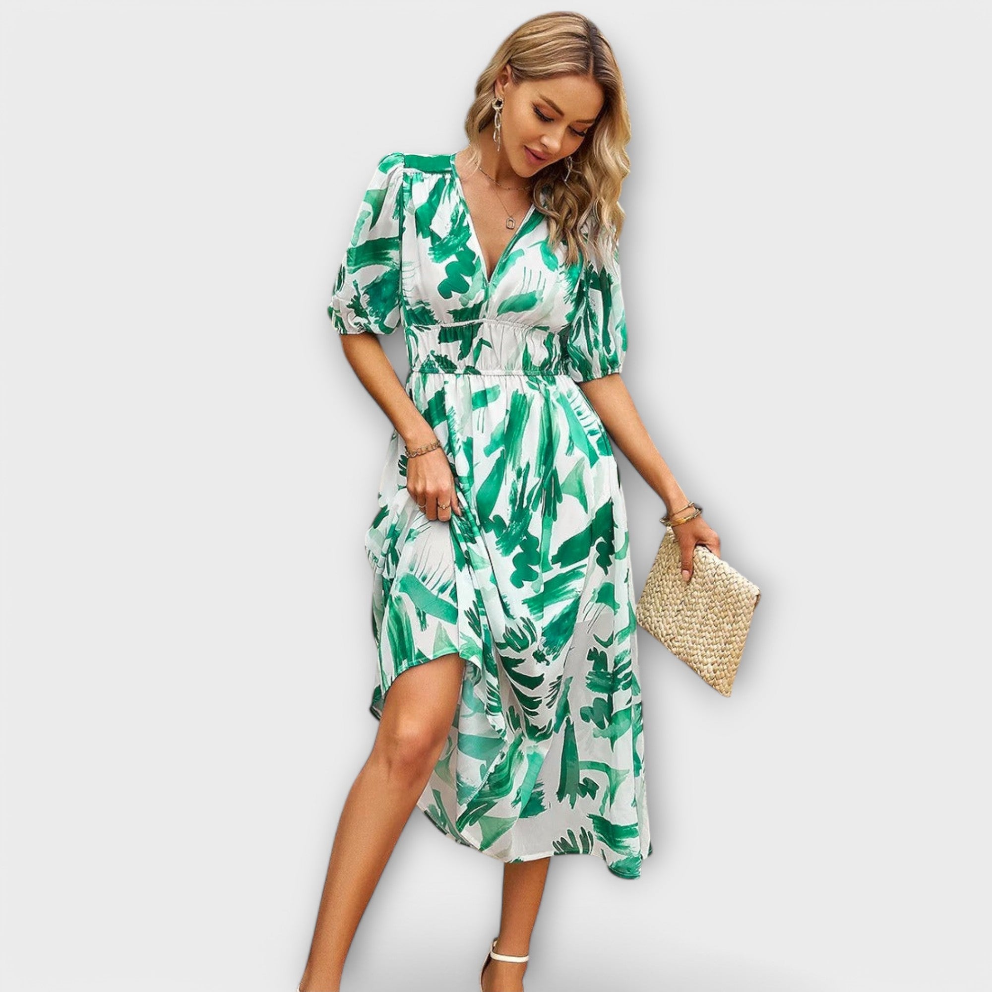 Florina – Luftiges Midikleid mit farbenfrohem Print