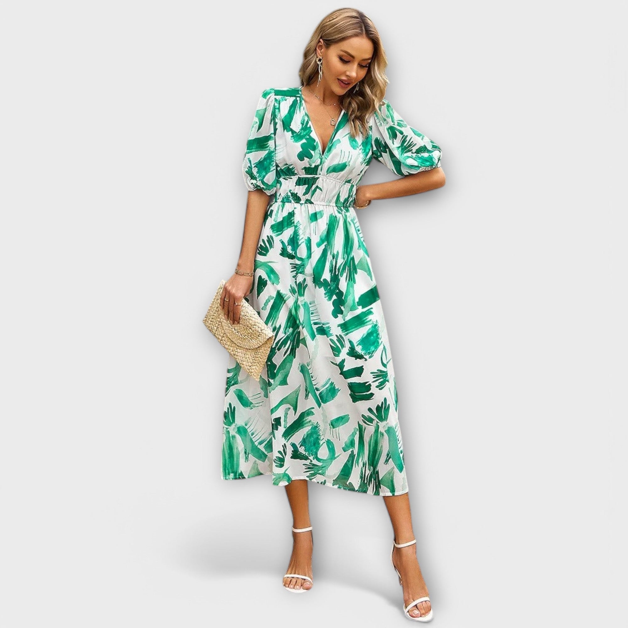 Florina – Luftiges Midikleid mit farbenfrohem Print
