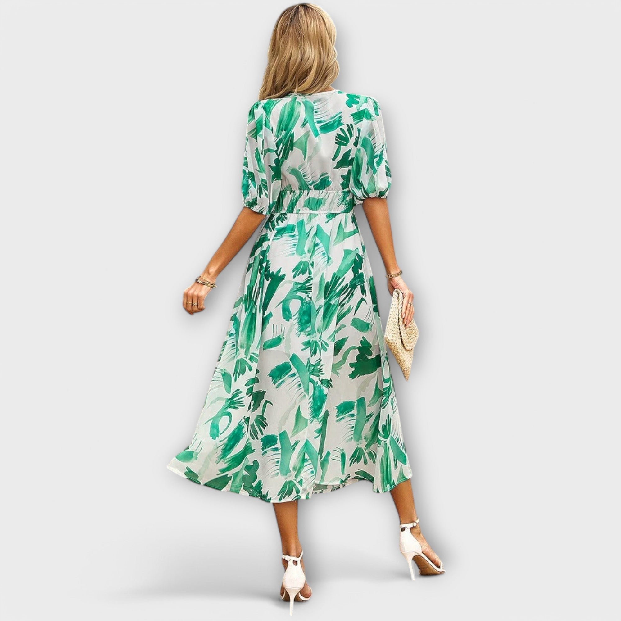 Florina – Luftiges Midikleid mit farbenfrohem Print