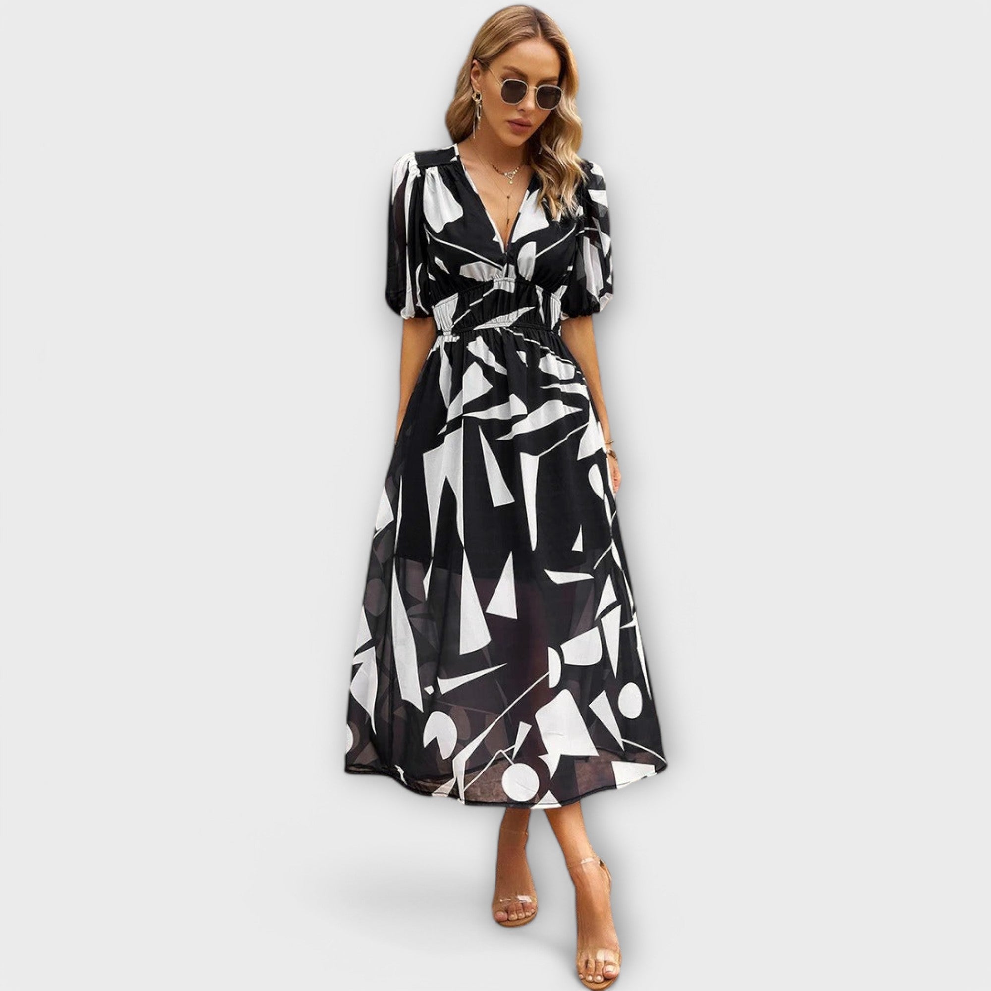 Florina – Luftiges Midikleid mit farbenfrohem Print