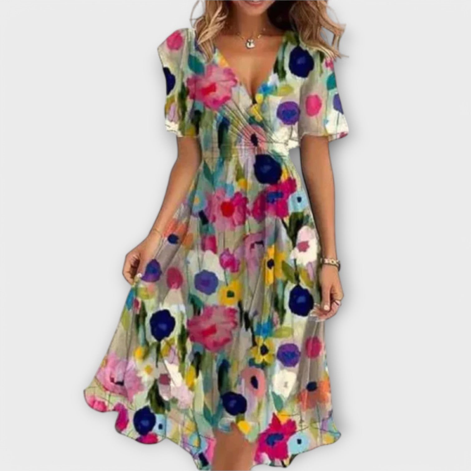 Mireille – Midikleid mit fließendem Schnitt und femininen Details
