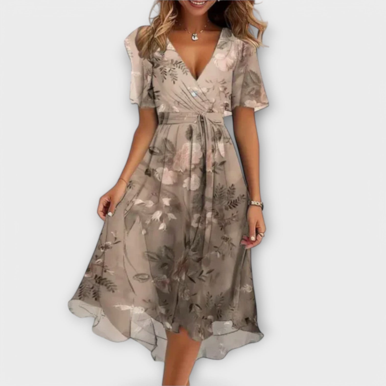 Mireille – Midikleid mit fließendem Schnitt und femininen Details
