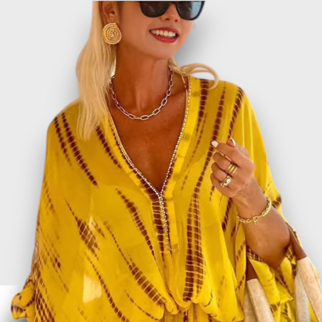 Elirelle – Sommerkleid mit V-Ausschnitt und Volantsaum