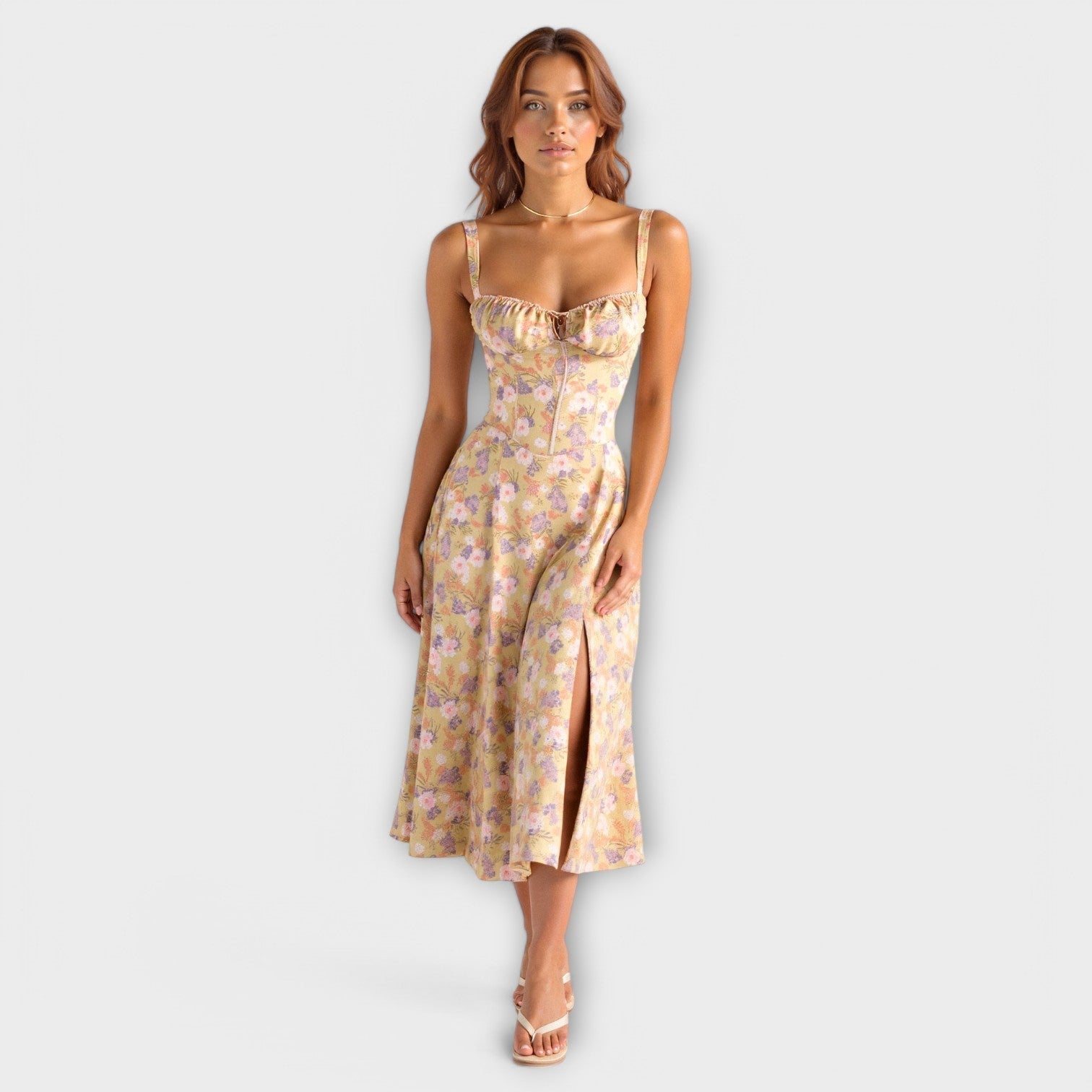 Marvelle – Midikleid mit floraler Silhouette