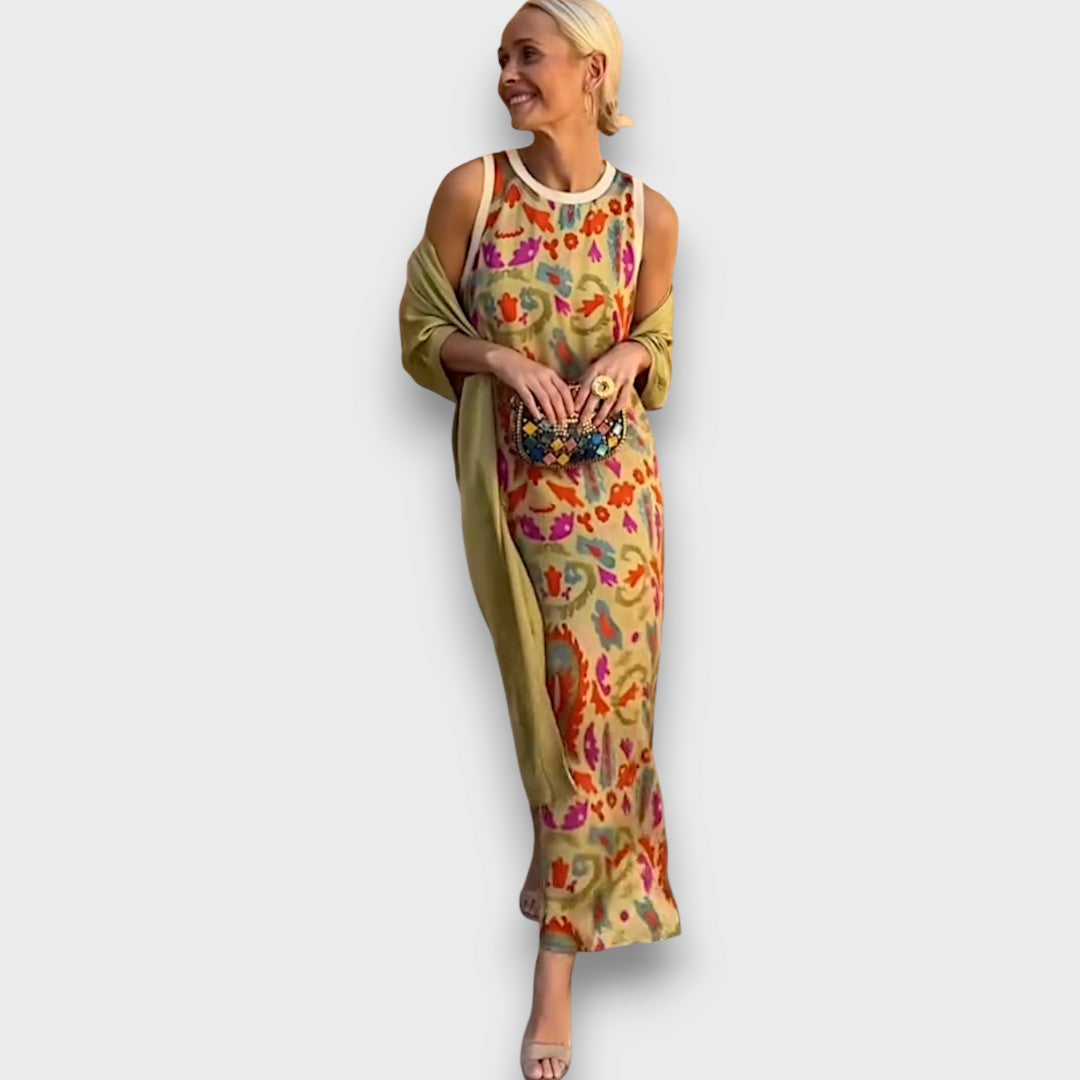 Elveria –  Maxikleid mit Cardigan
